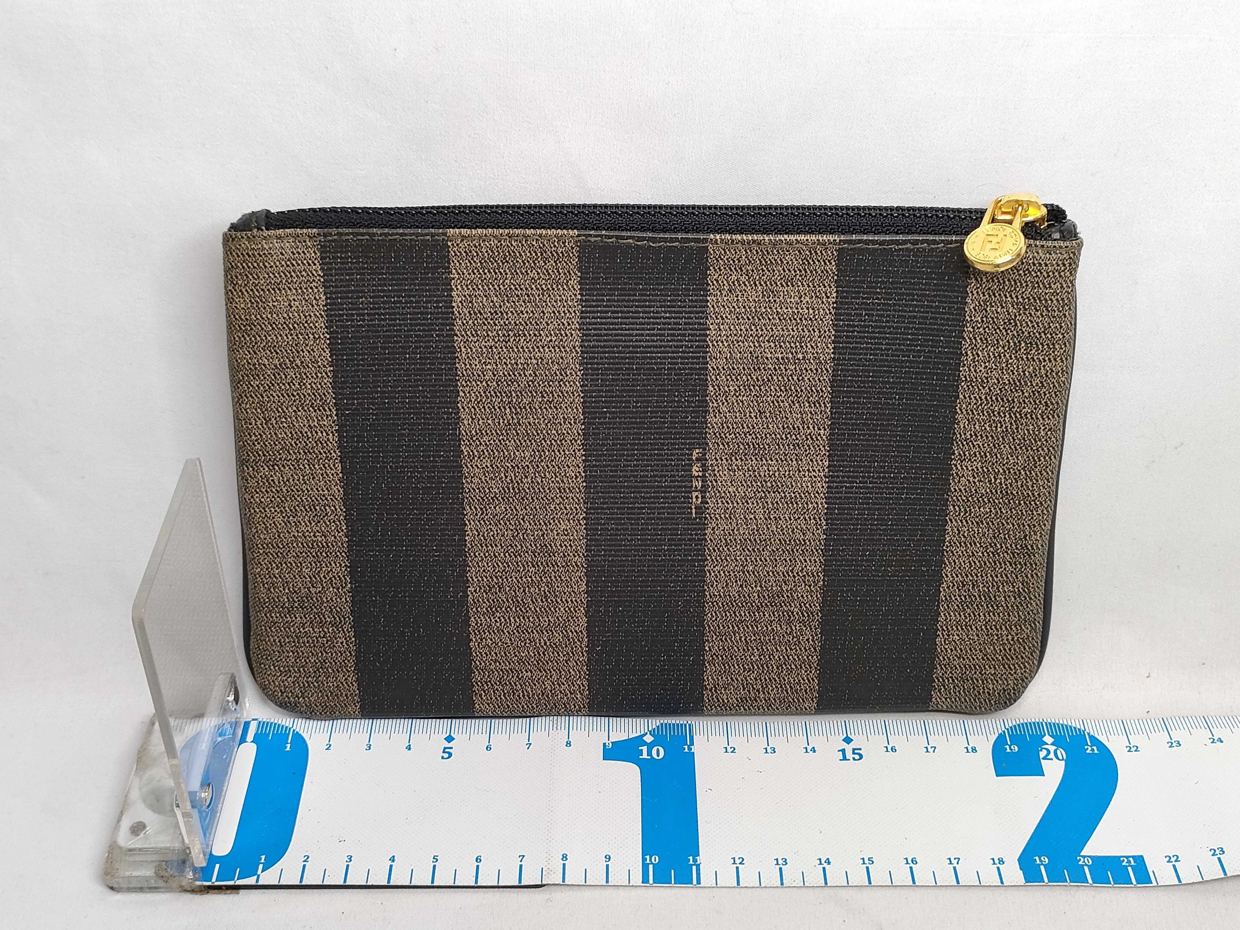 Pecan pattern Fendi Zucca stripe pouch — view 2