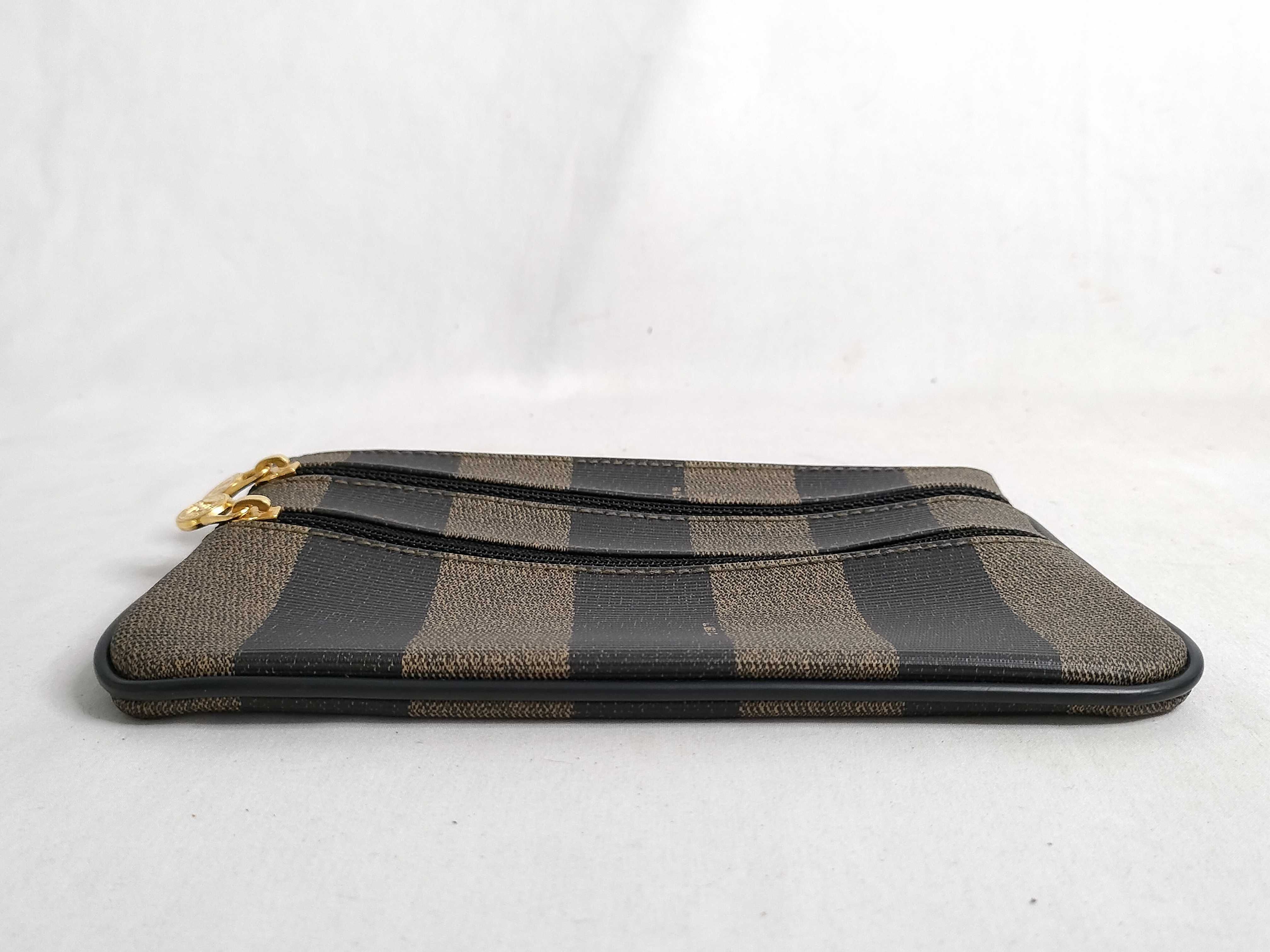 Pecan pattern Fendi Zucca stripe pouch — view 4