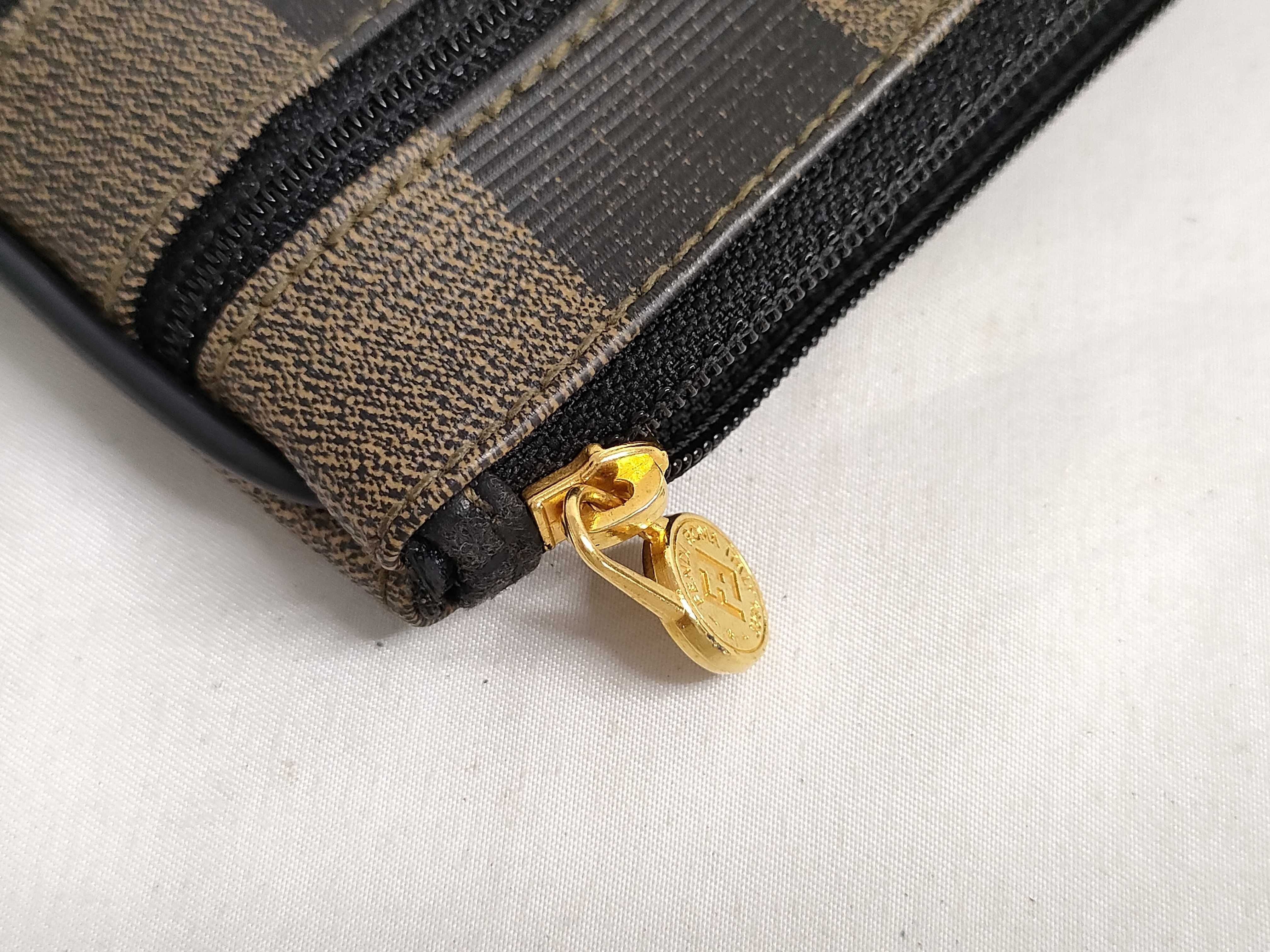 Pecan pattern Fendi Zucca stripe pouch — view 9