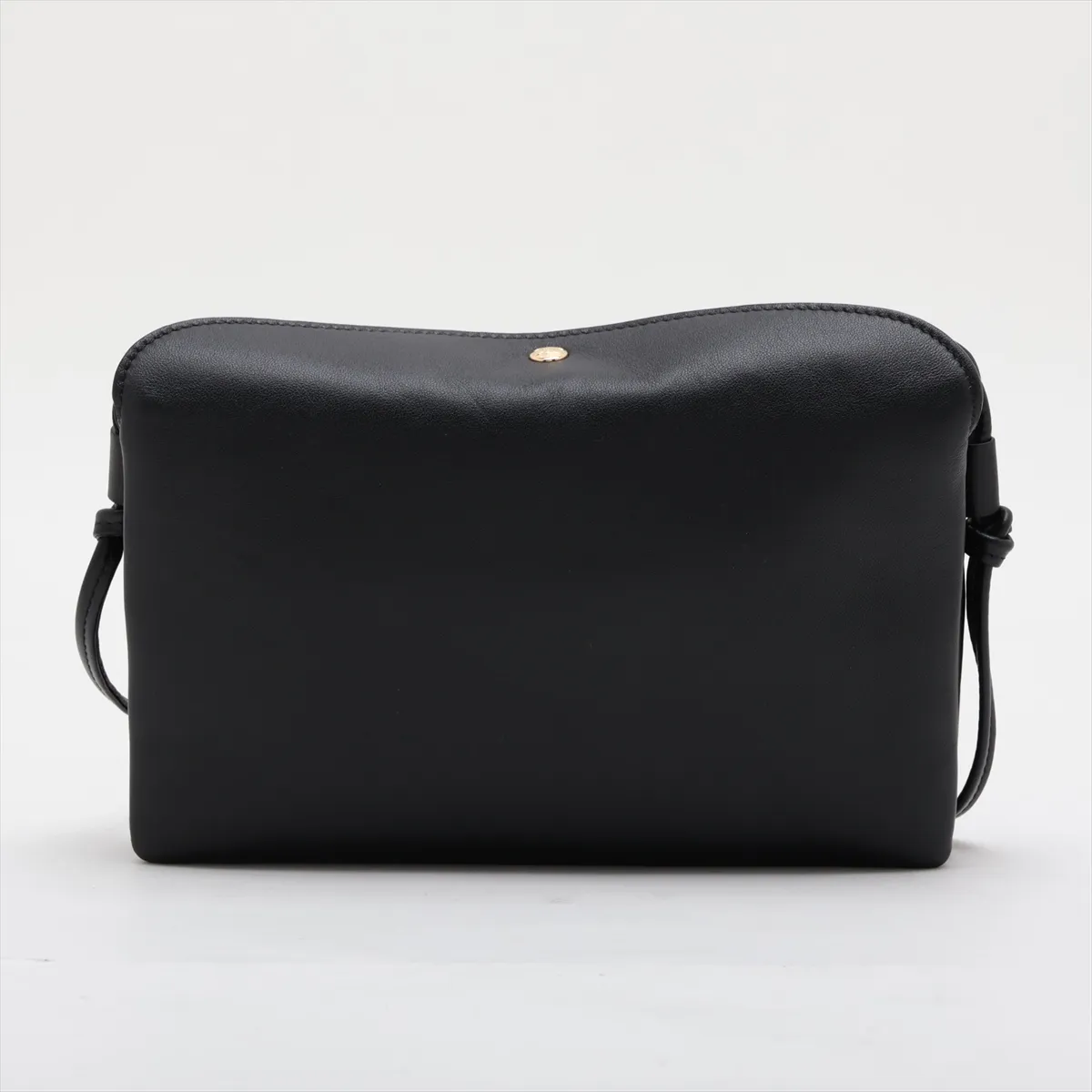 Trio Flap Leather Shoulder Bag, Black — view 2