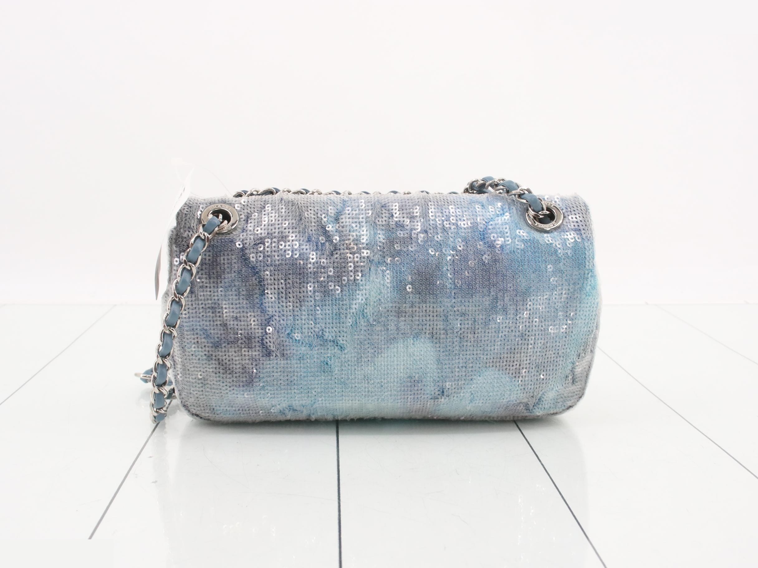 sequined matelassé chain shoulder bag — view 2