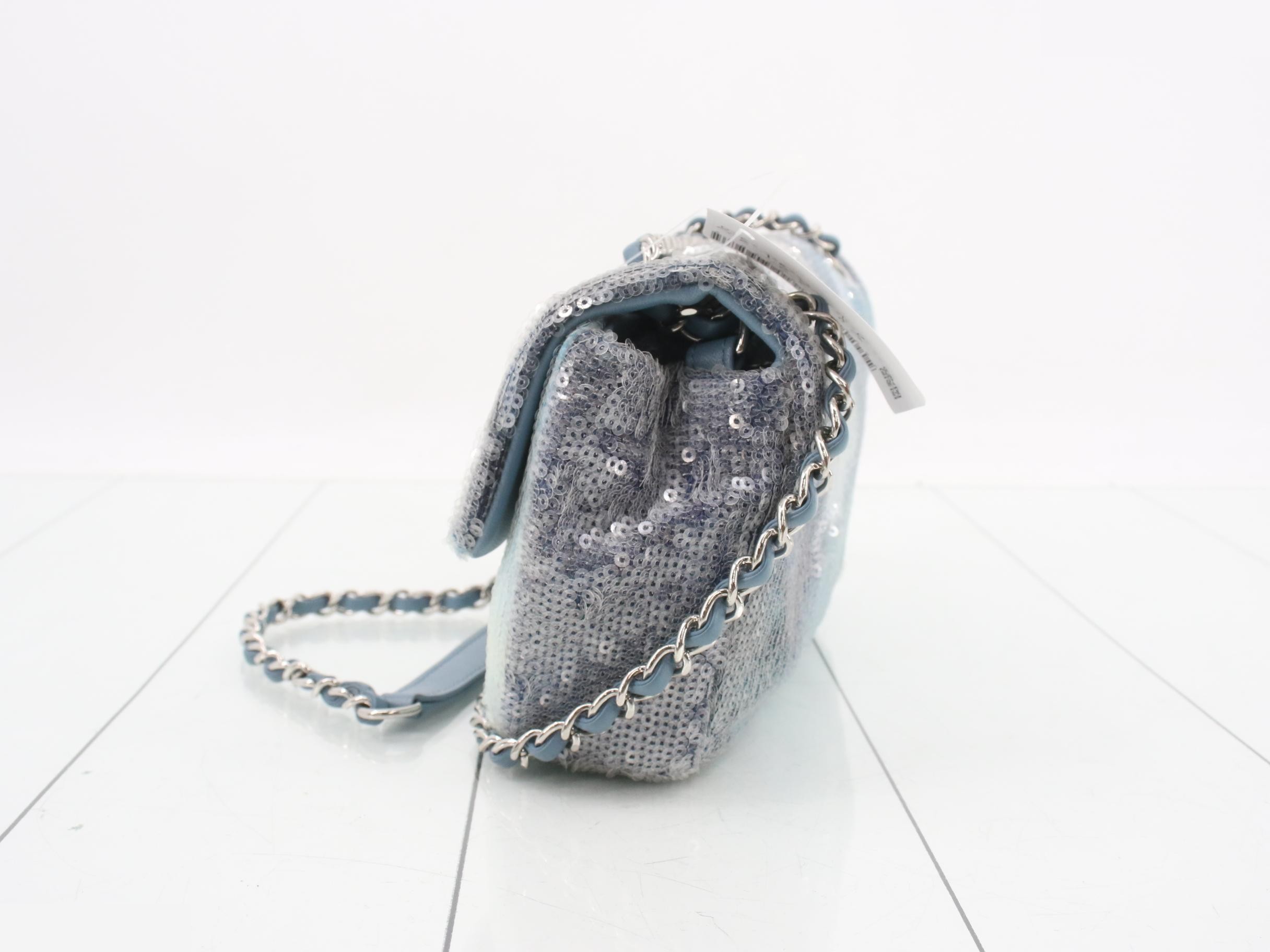 sequined matelassé chain shoulder bag — view 3
