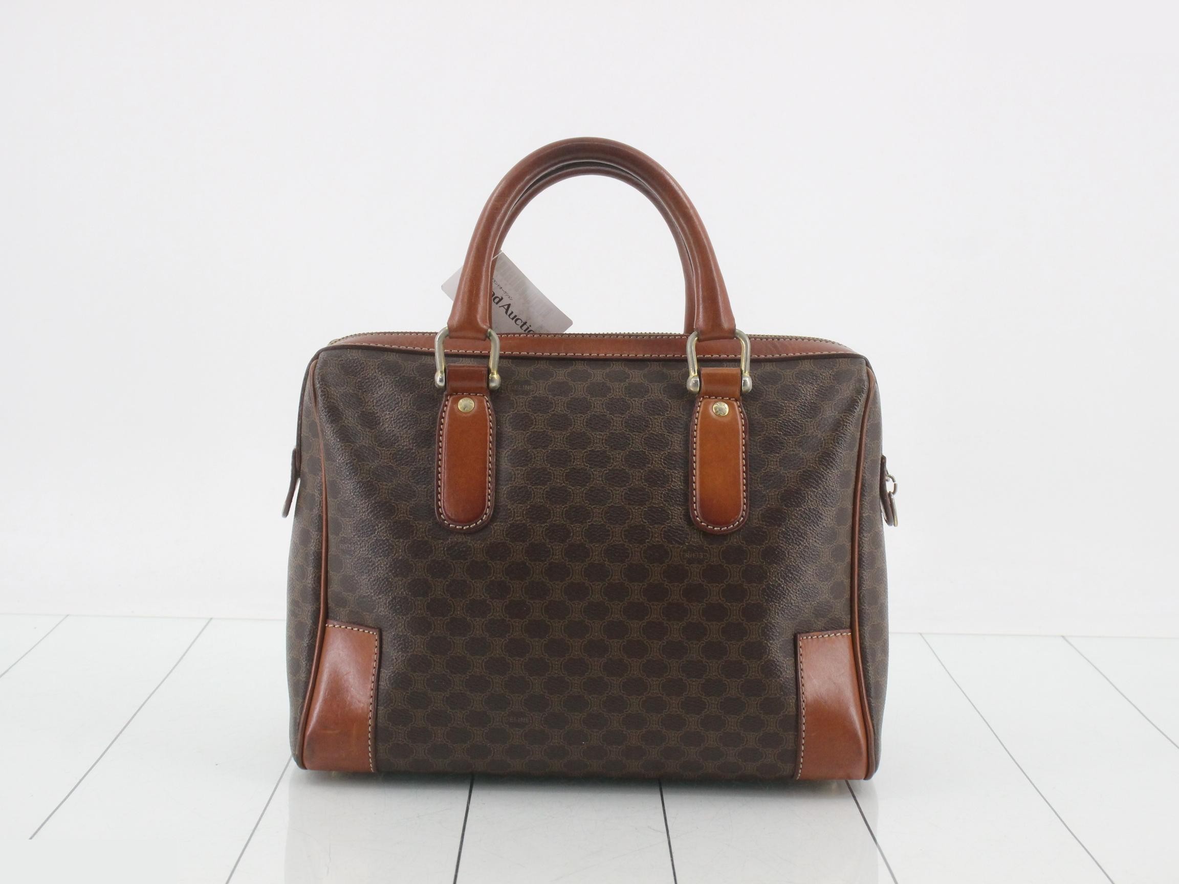 Mini Boston bag, Macadam leather, brown — view 2