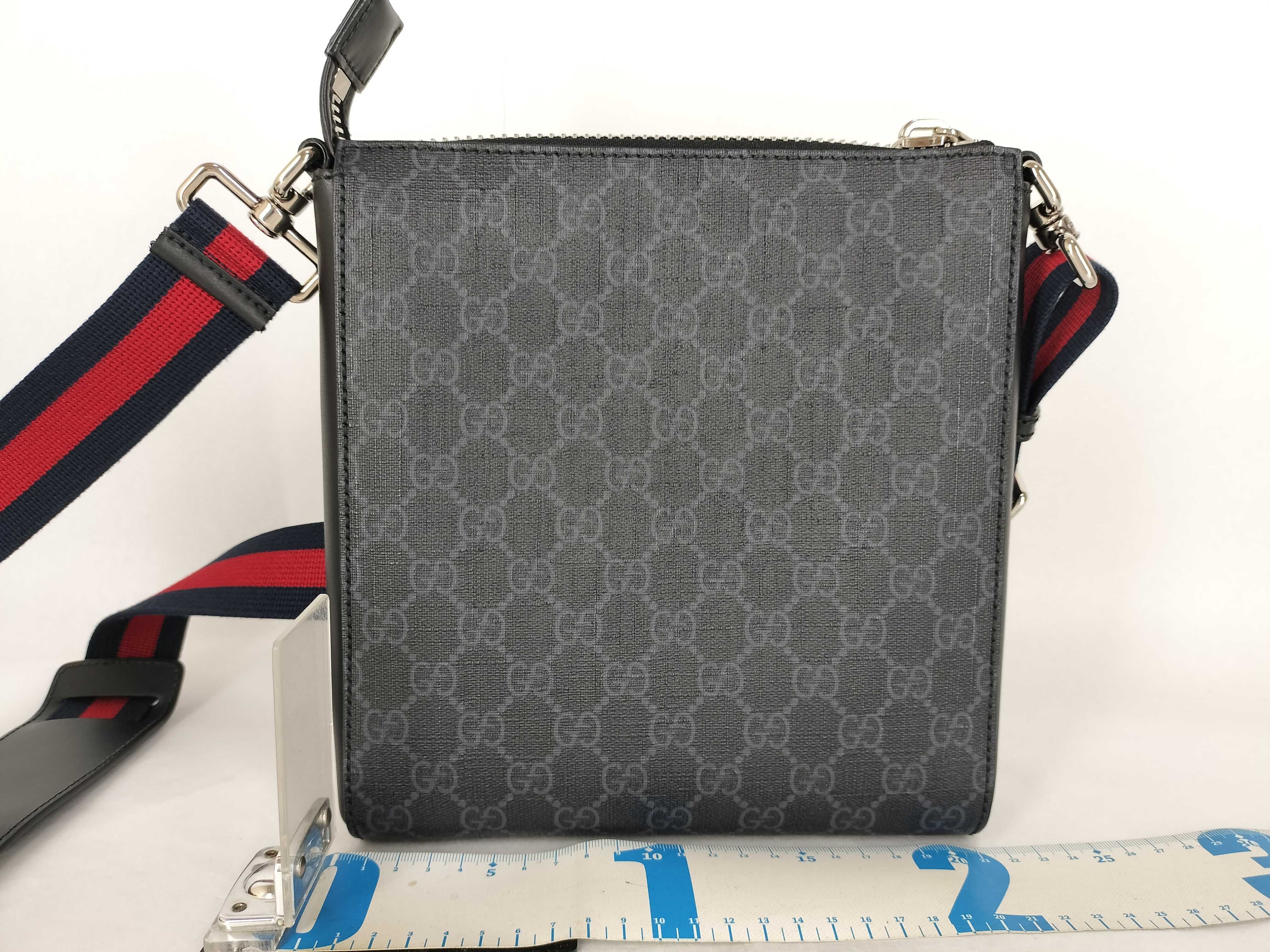 GG Supreme PVC x Leather Shoulder Bag, Black, 523599 — view 2