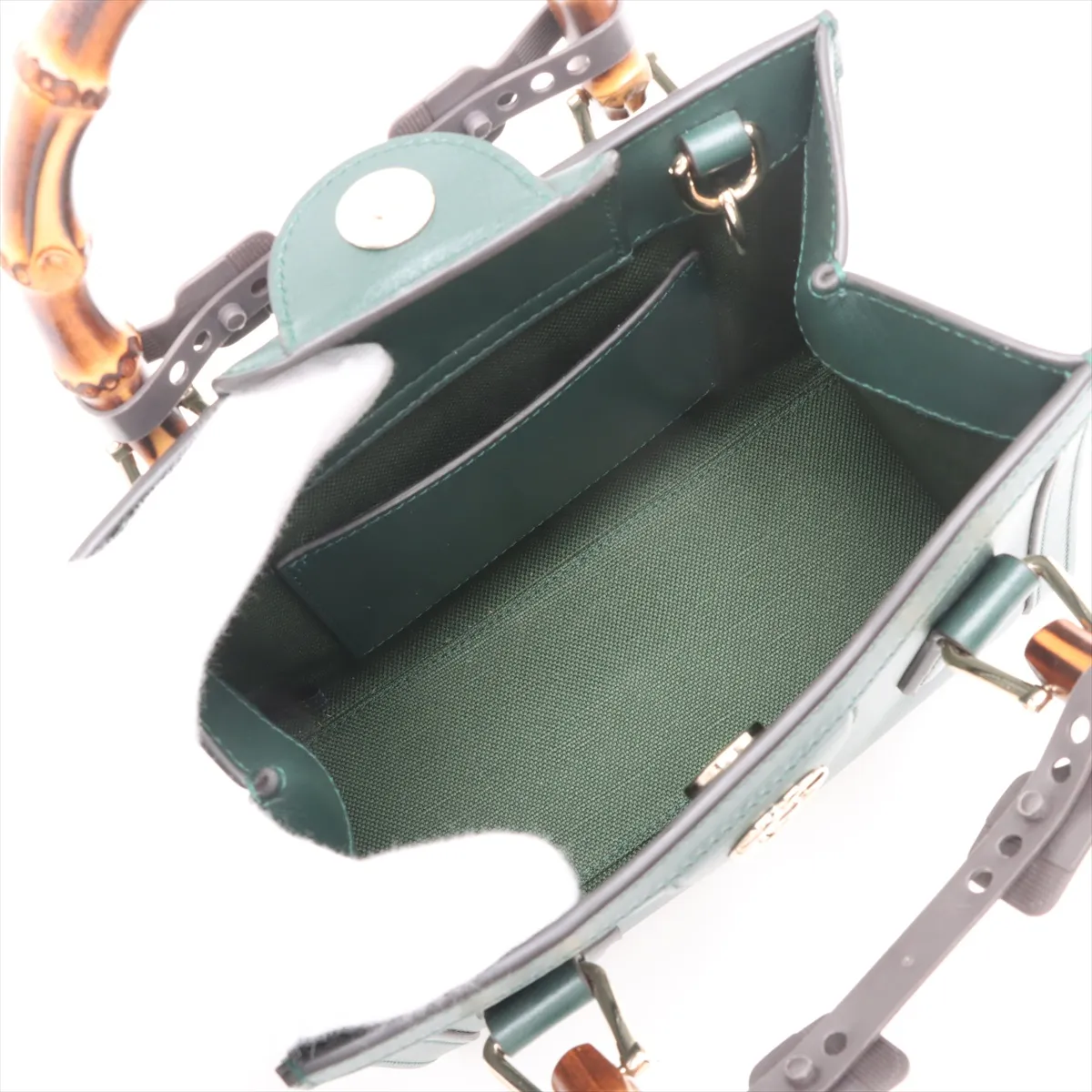 Bamboo Diana Small Leather 2WAY Handbag Green 832936 — view 8