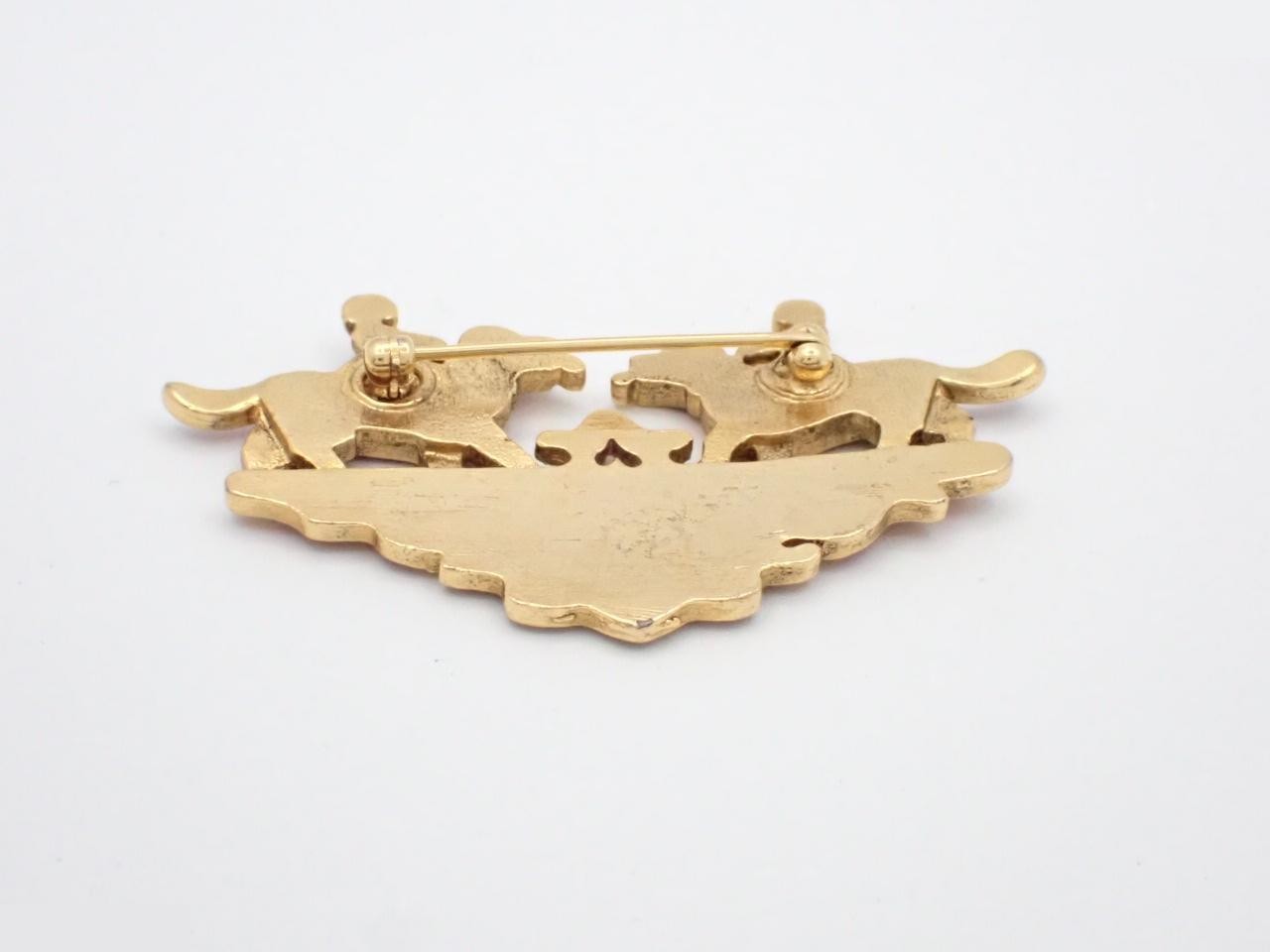 Enamel Brooch of Girl and Dog — view 2
