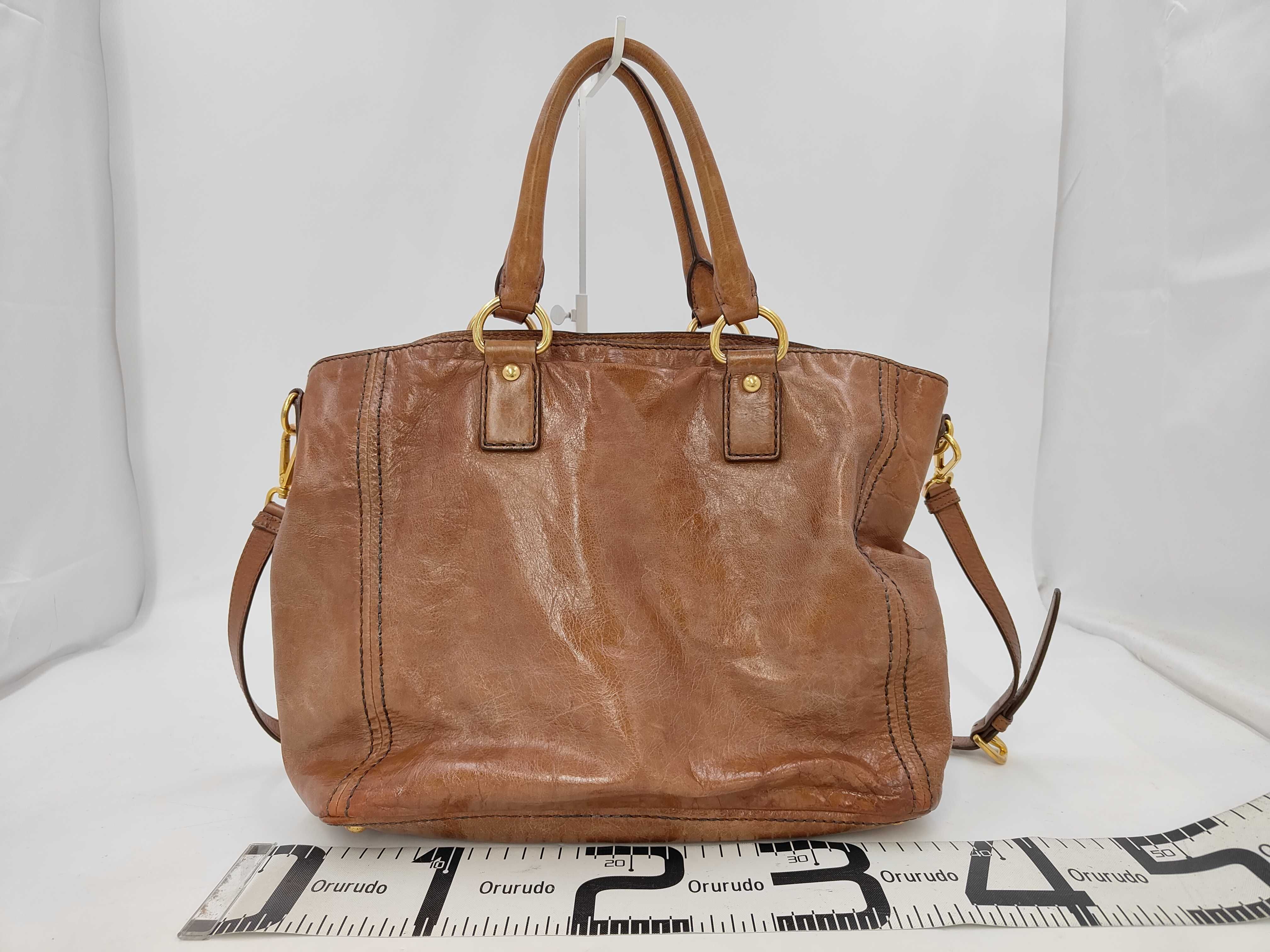Vitello Shine Tote Shoulder Bag Brown BN2151 Tote Bag — view 2