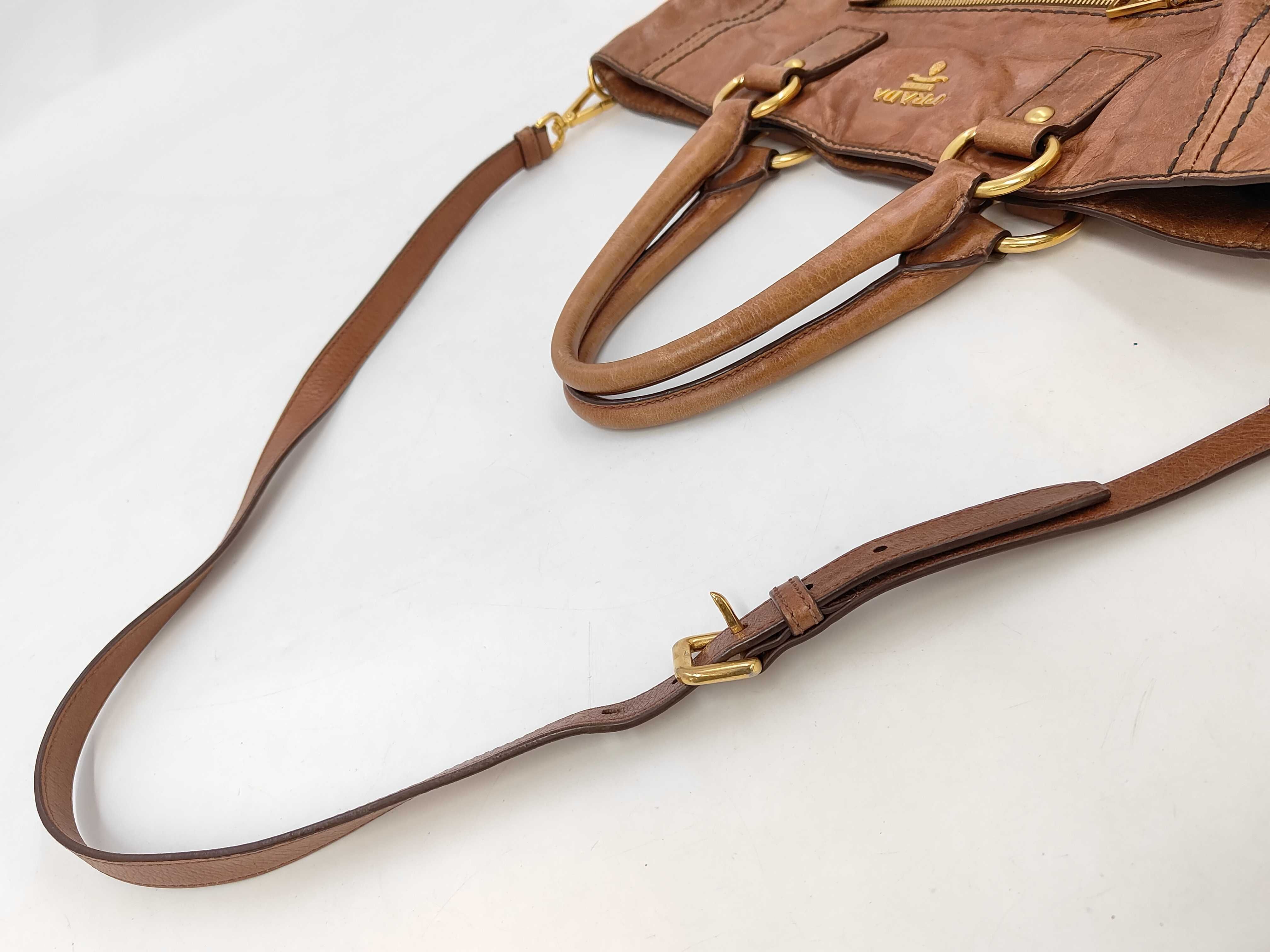 Vitello Shine Tote Shoulder Bag Brown BN2151 Tote Bag — view 3