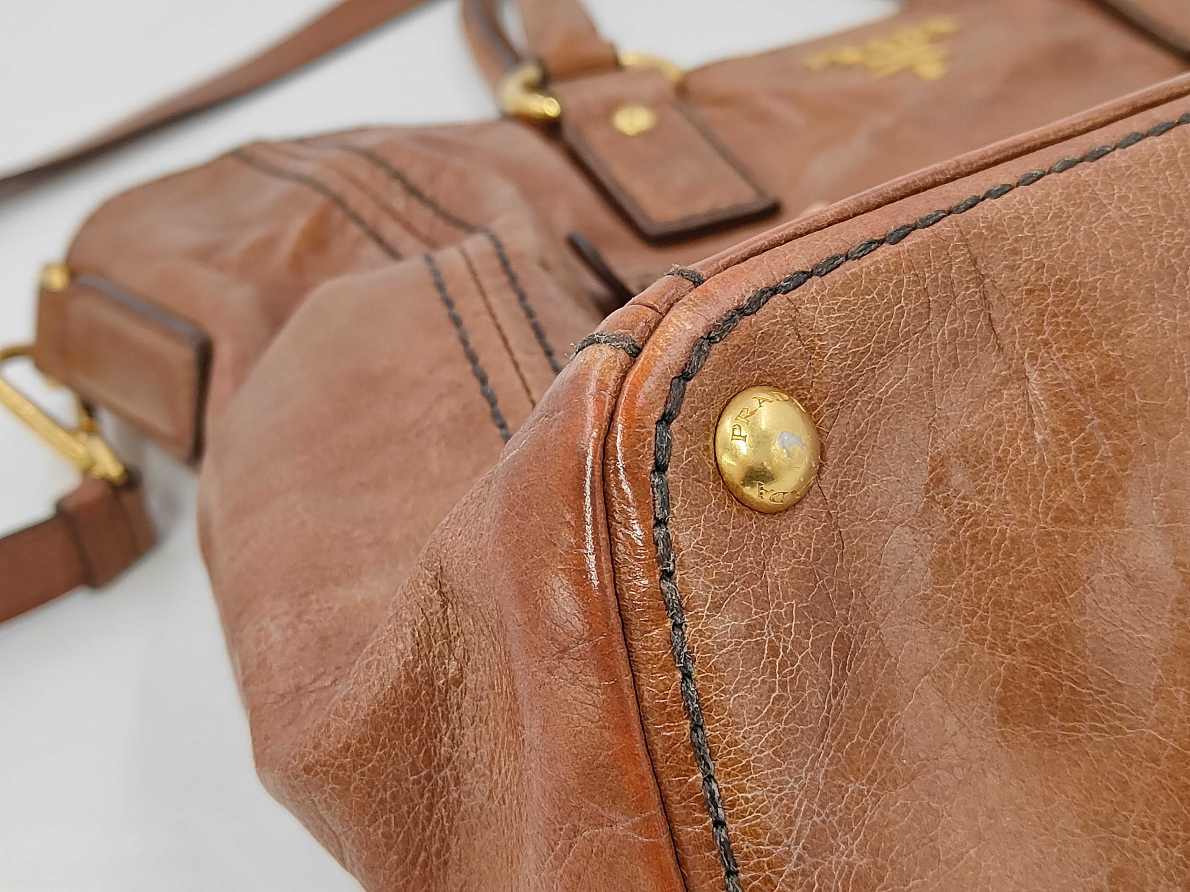 Vitello Shine Tote Shoulder Bag Brown BN2151 Tote Bag — view 6