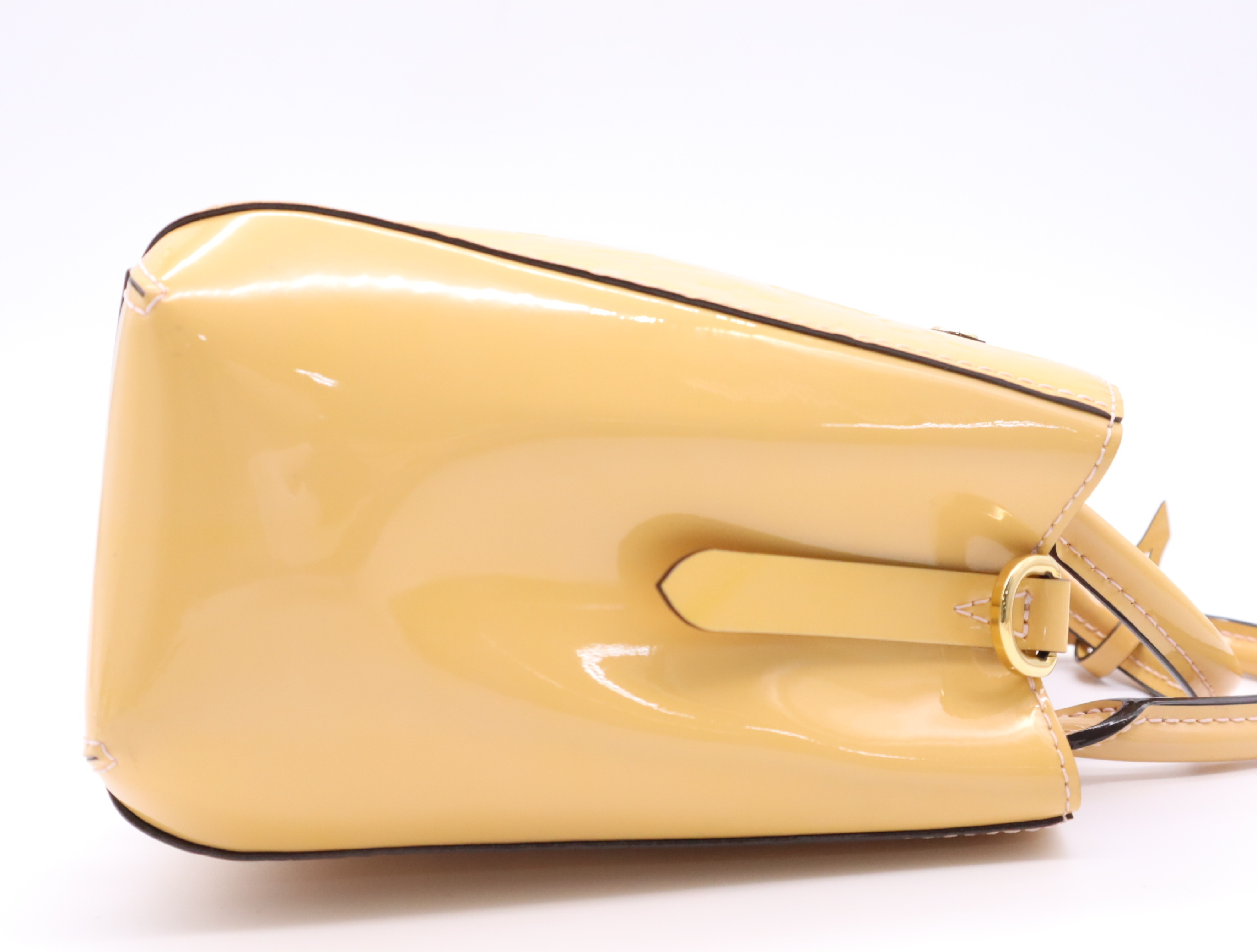 M50173 Monogram Vernis Montaigne BB Dune Handbag with Shoulder Strap, Padlock, 2 Keys, and Clochette — view 5