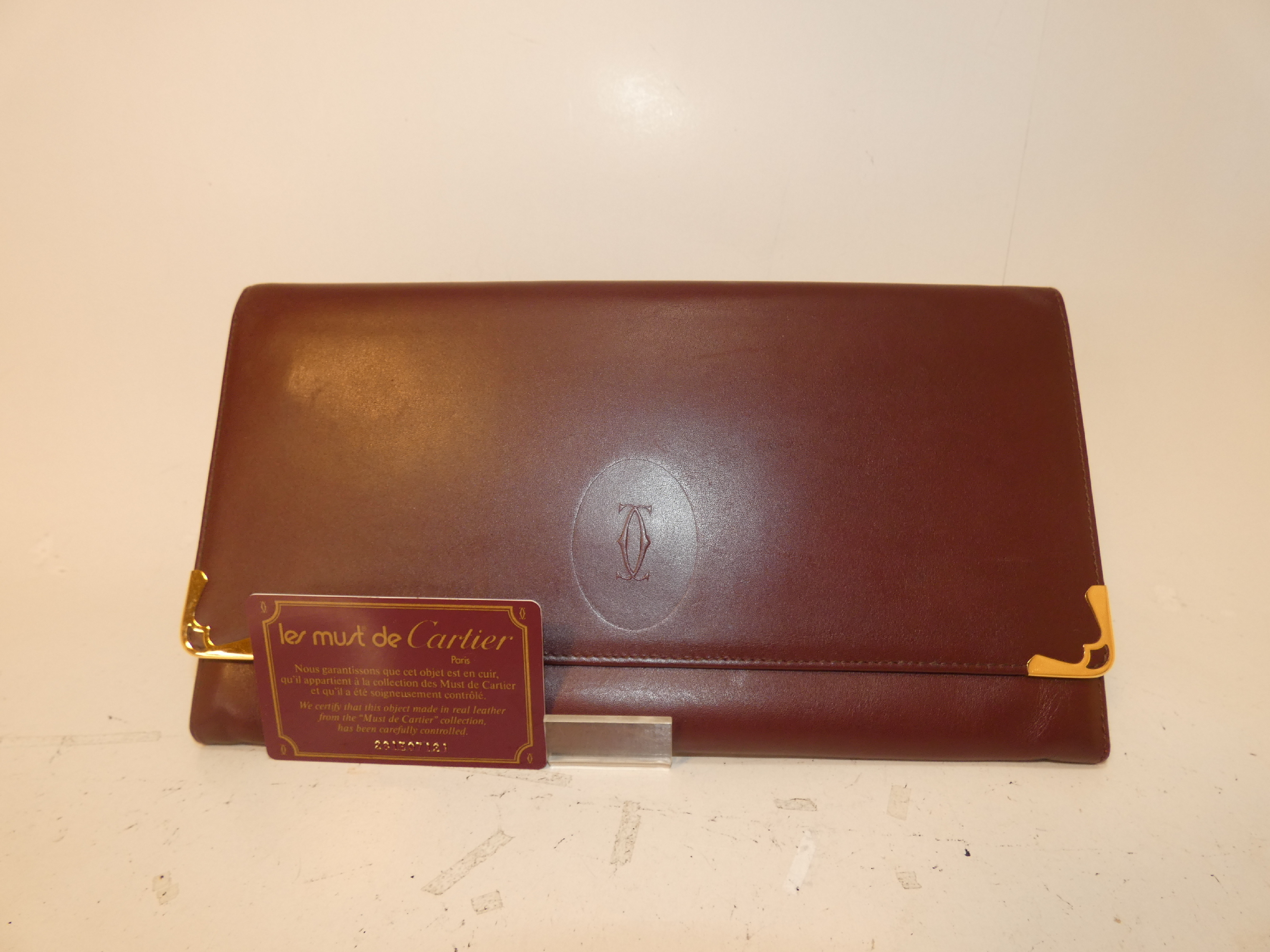 Bordeaux Leather Second Clutch Bag