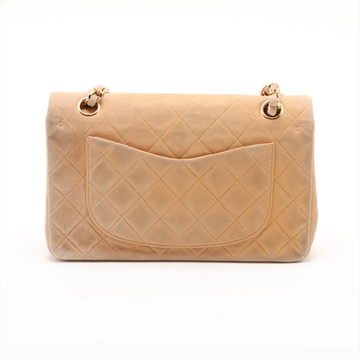 Matelassé 23 Small Suede Double Flap Double Chain Bag, Beige, Gold Hardware, 2640798, Series 2, A01113 — view 2
