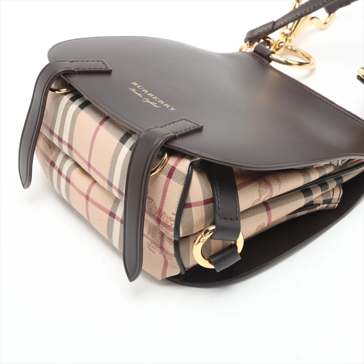Nova Check PVC x Leather 2WAY Shoulder Bag Brown x Beige — view 3