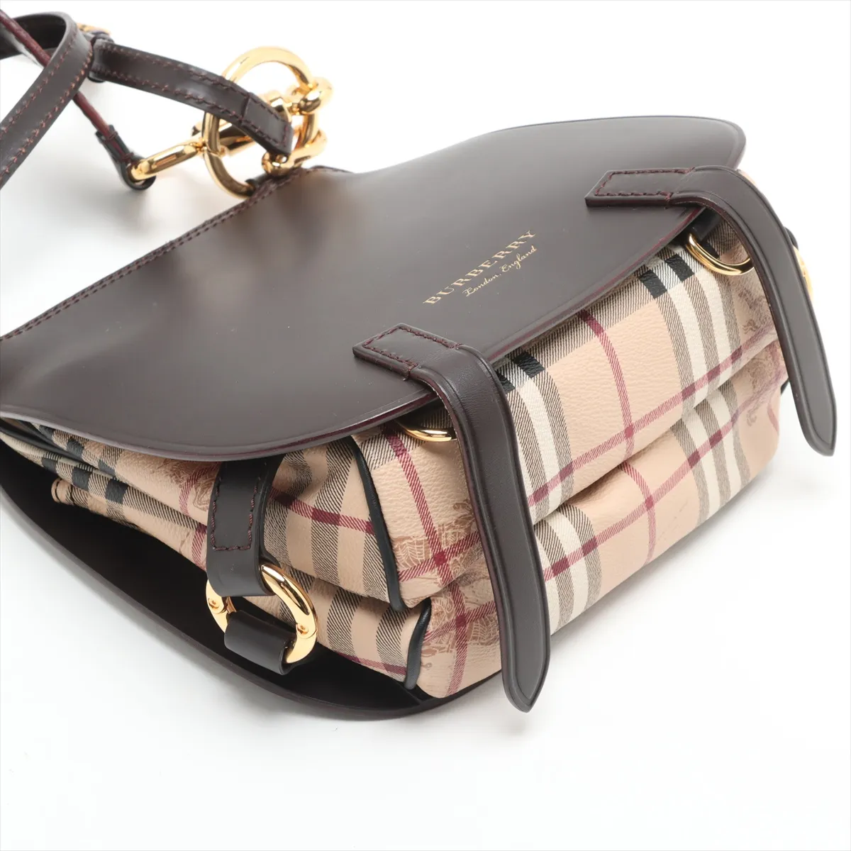 Nova Check PVC x Leather 2WAY Shoulder Bag Brown x Beige — view 4