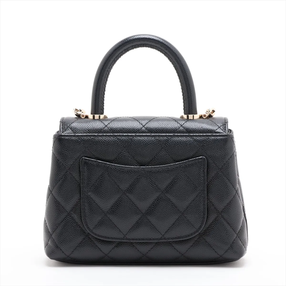 Coco Handle Caviar Skin 2-Way Handbag Matelassé Black Gold Hardware A9A8L830 Random Serial Number — view 2