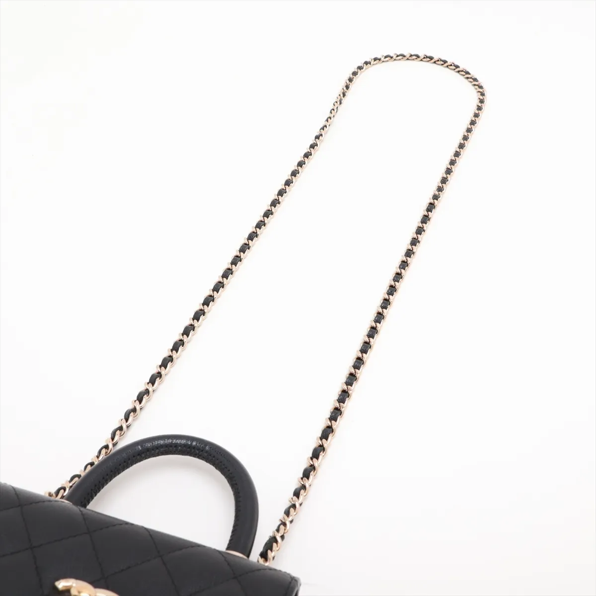 Coco Handle Caviar Skin 2-Way Handbag Matelassé Black Gold Hardware A9A8L830 Random Serial Number — view 7