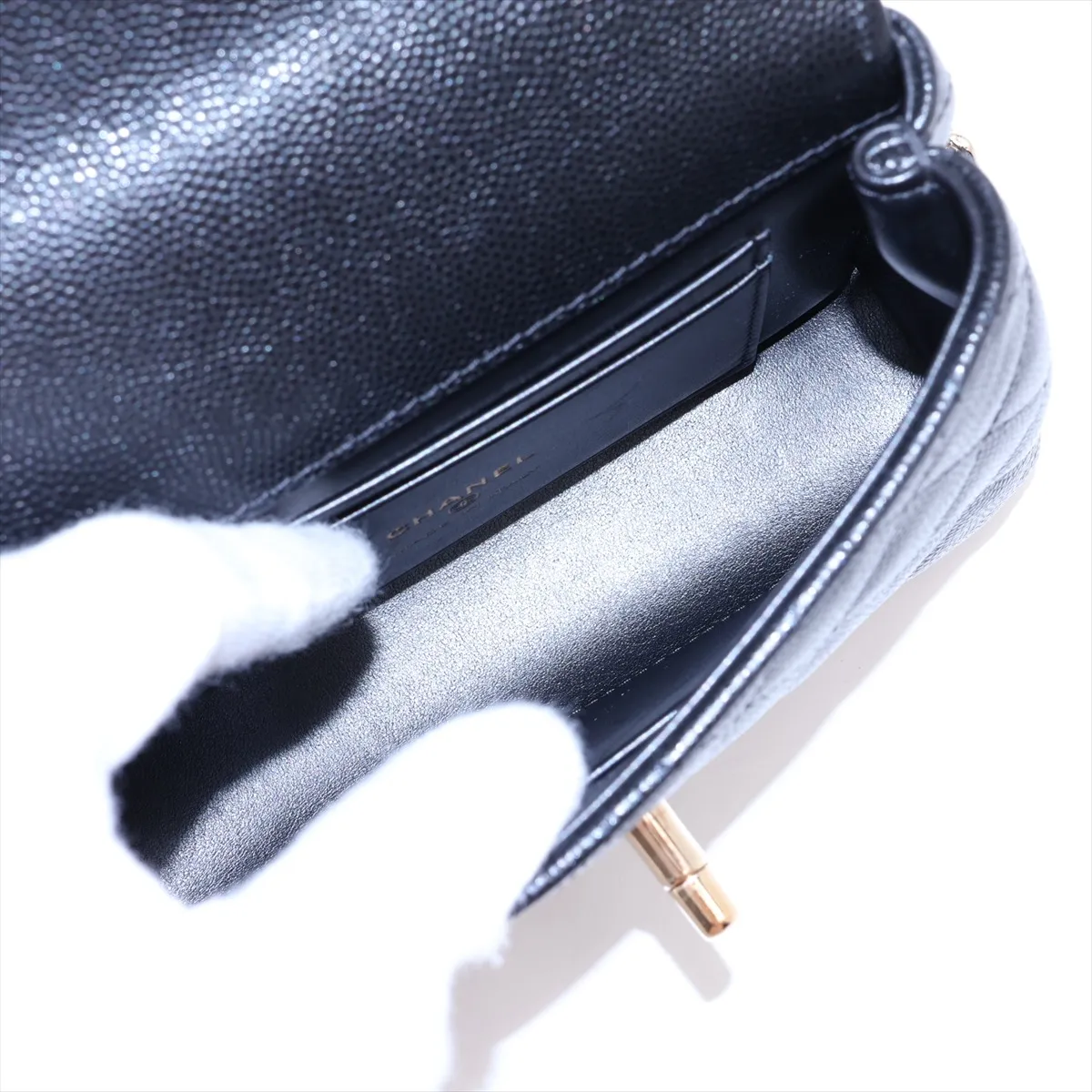 Coco Handle Caviar Skin 2-Way Handbag Matelassé Black Gold Hardware A9A8L830 Random Serial Number — view 8