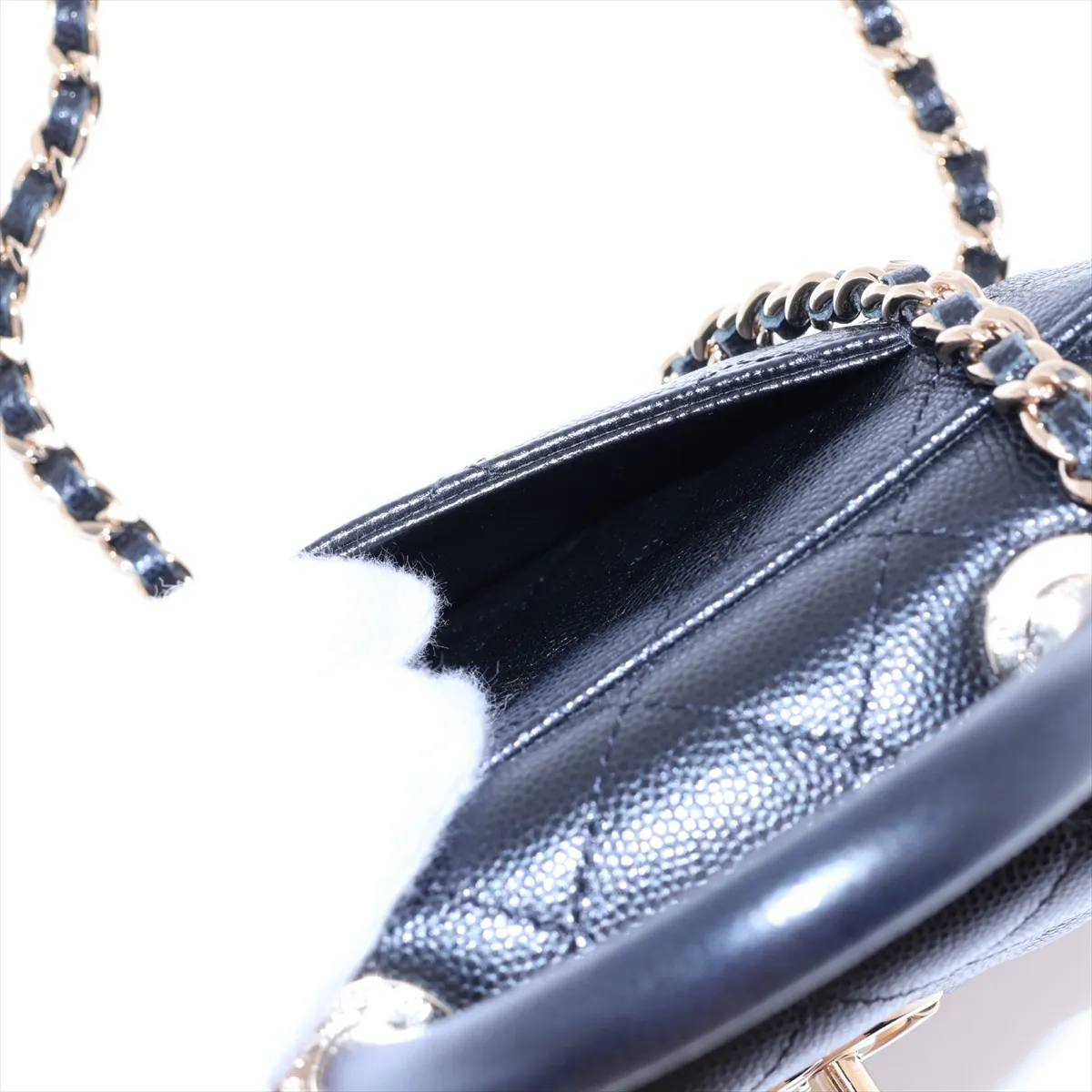 Coco Handle Caviar Skin 2-Way Handbag Matelassé Black Gold Hardware A9A8L830 Random Serial Number — view 10