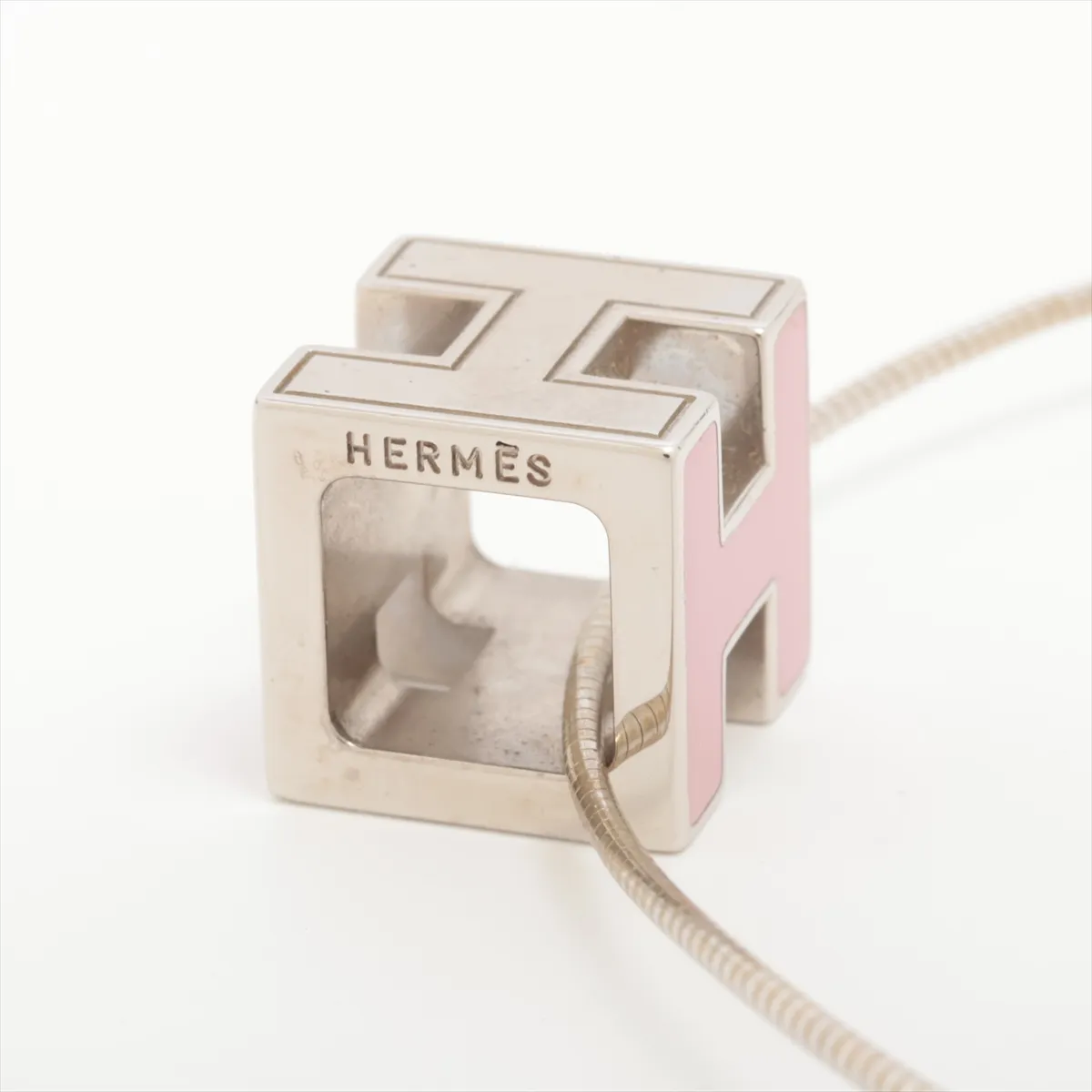 Cage de Ash H Cube Necklace GP x 925 Silver x Pink — view 4
