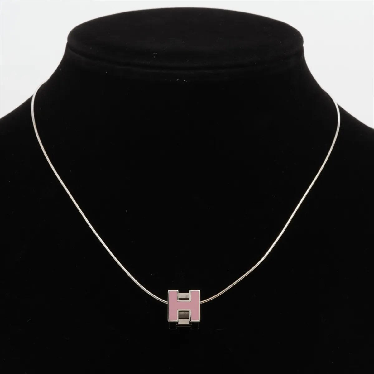 Cage de Ash H Cube Necklace GP x 925 Silver x Pink — view 5