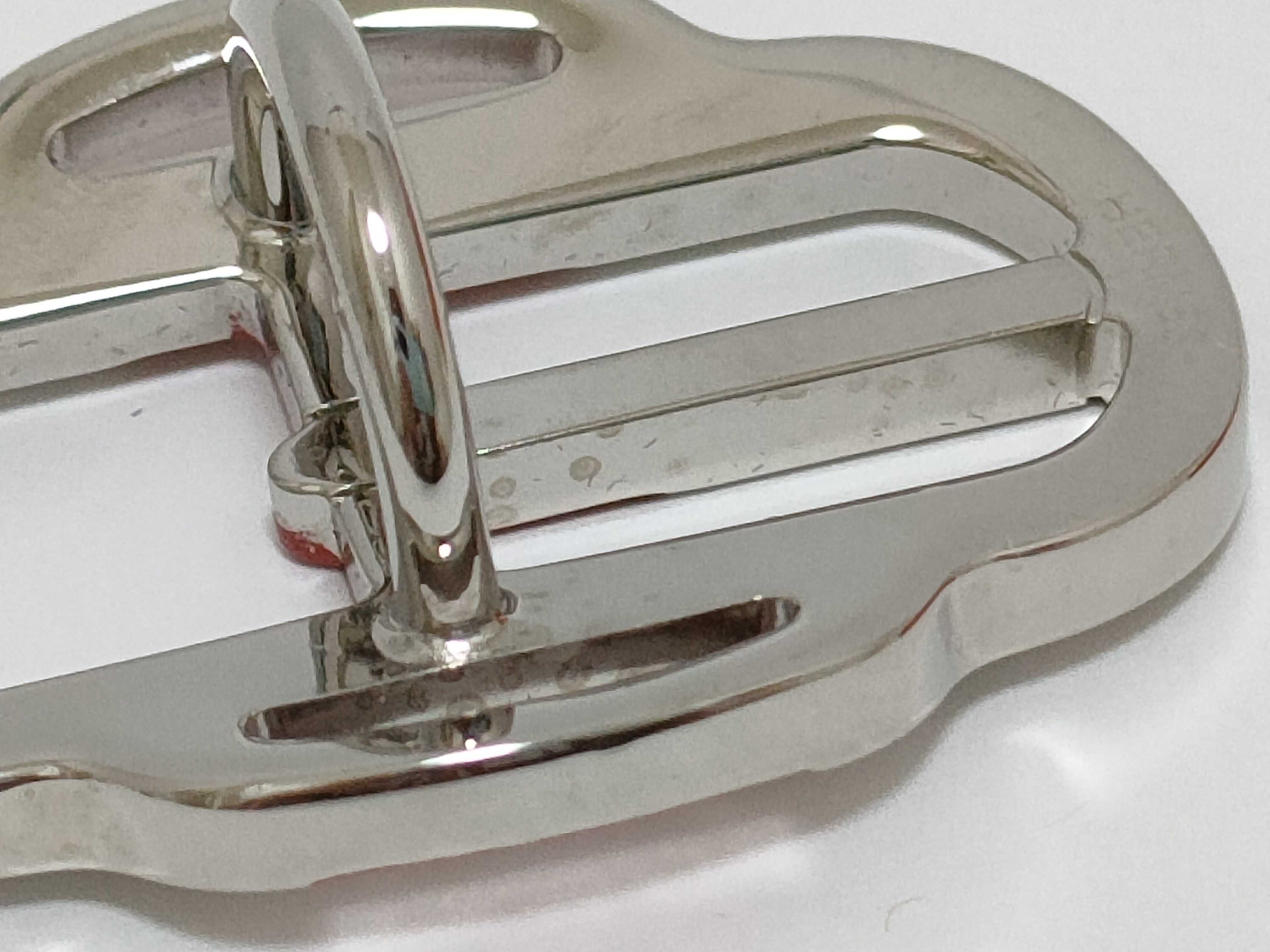 Mini Buckle Twilly Ring, Red, Silver Hardware, Hermes, Unused, Other Accessories — view 8