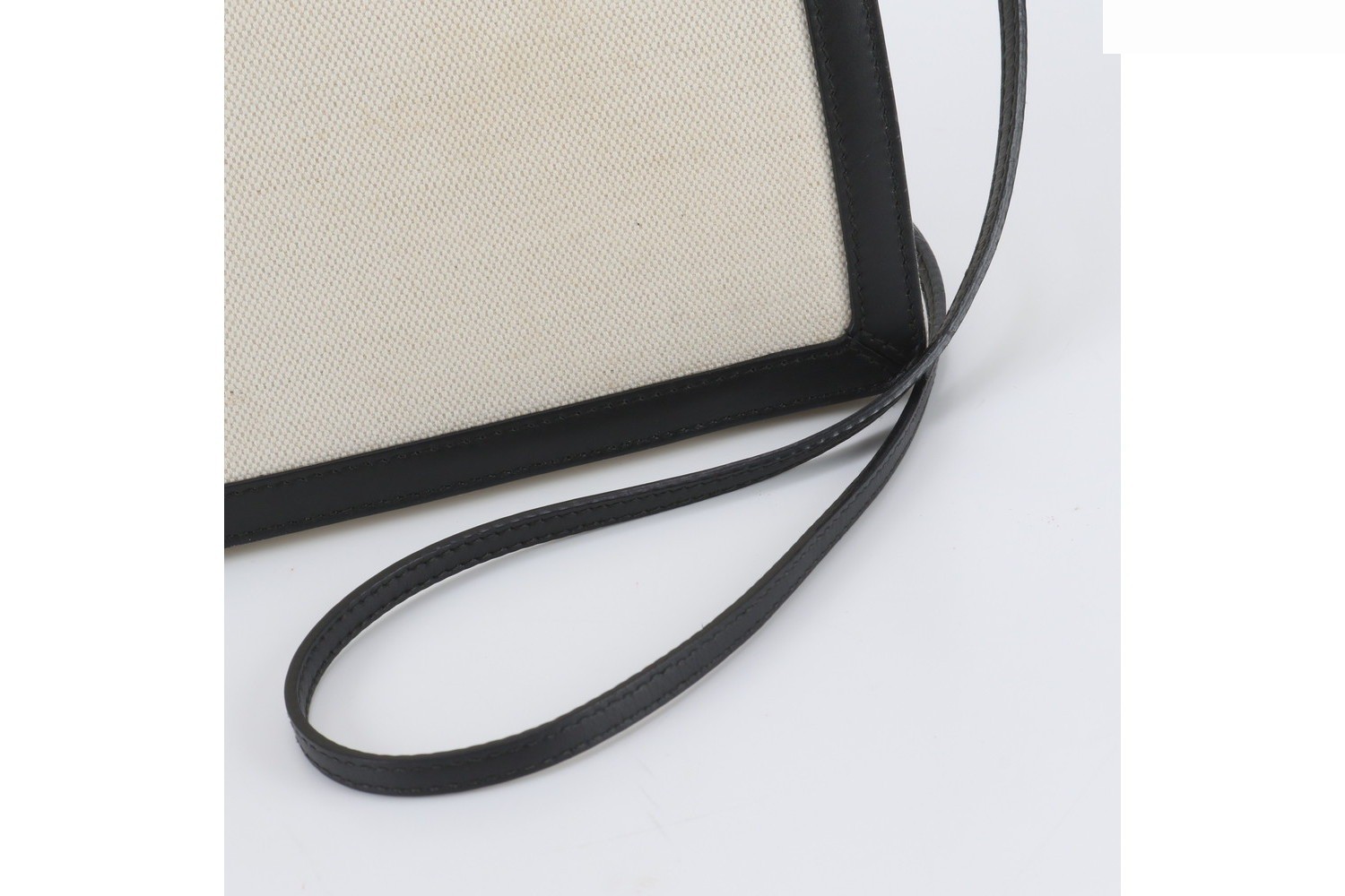 Navy Leather and Canvas Shoulder Bag — view 2