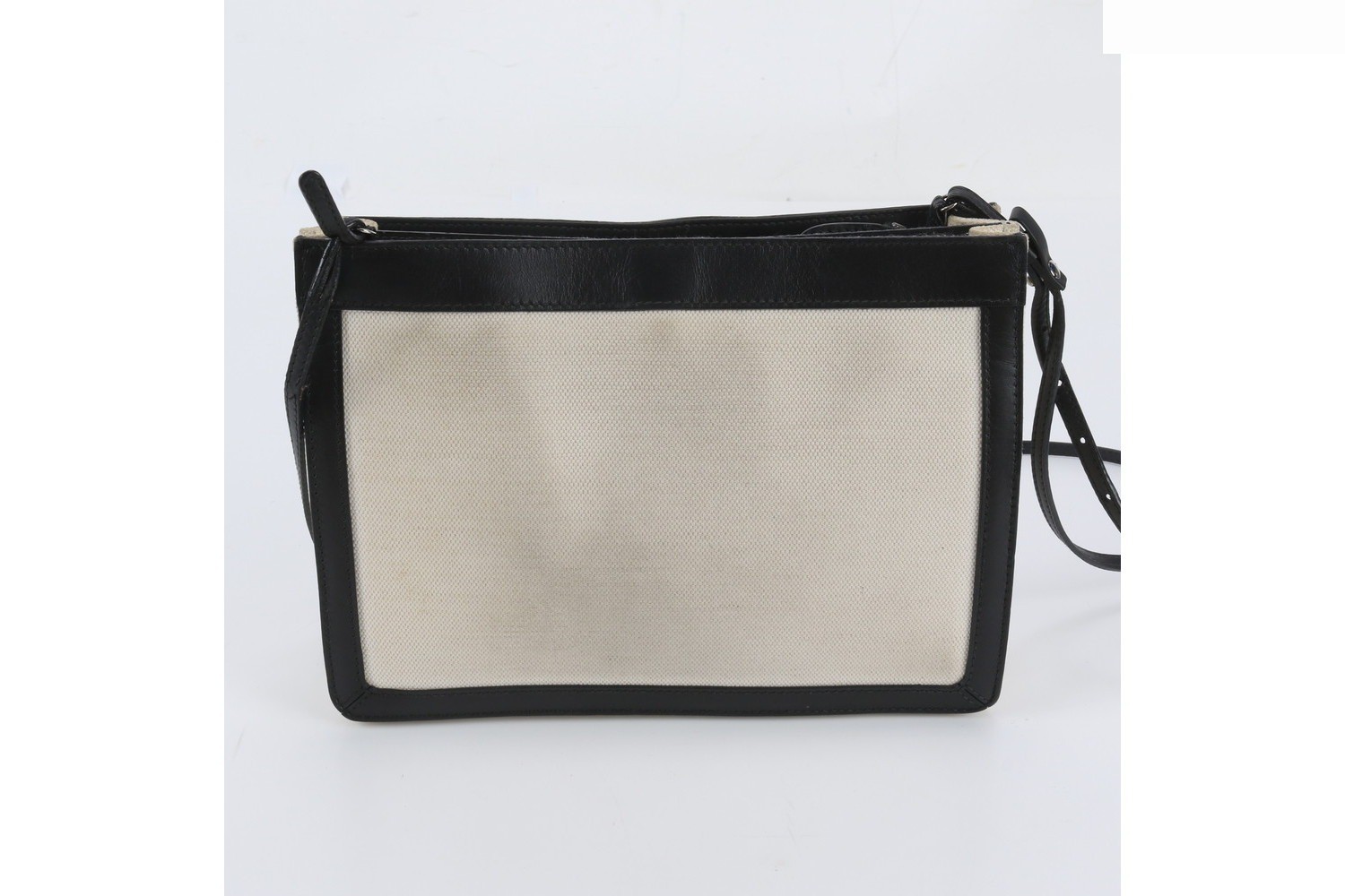 Navy Leather and Canvas Shoulder Bag — view 3