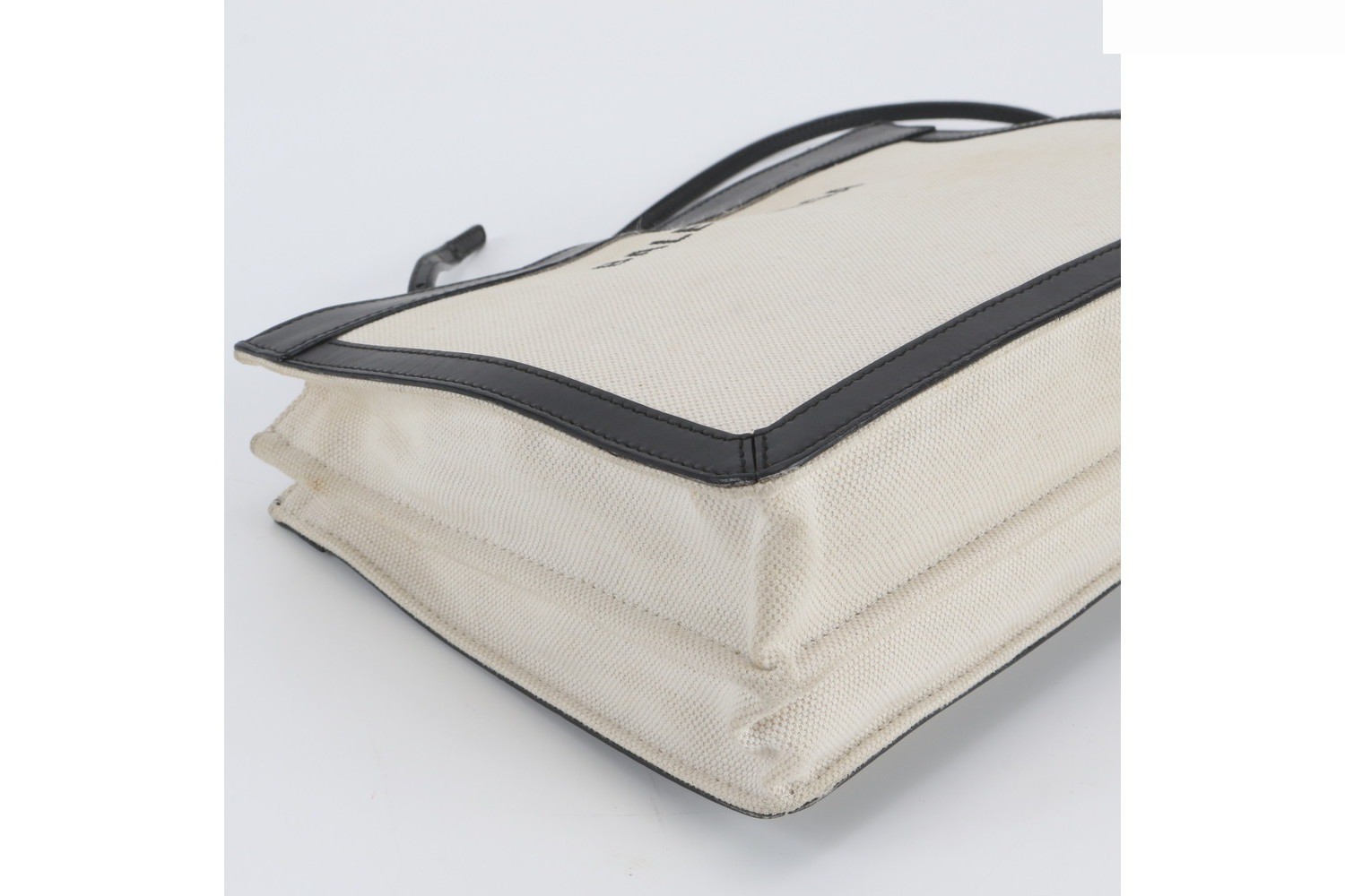 Navy Leather and Canvas Shoulder Bag — view 6