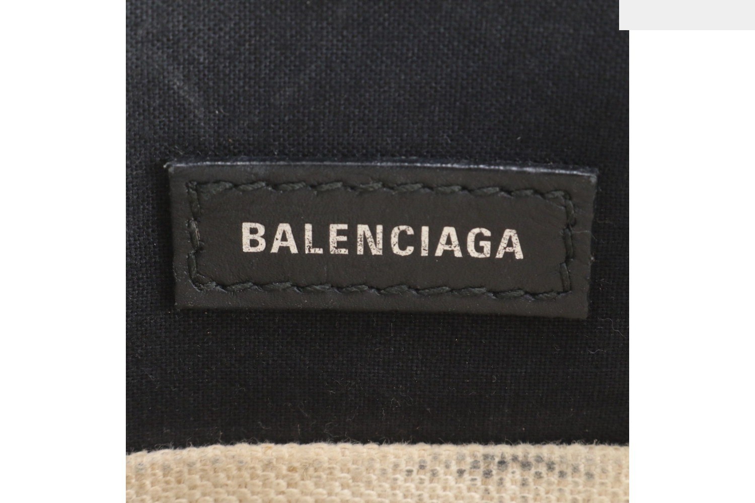 Navy Leather and Canvas Shoulder Bag — view 9