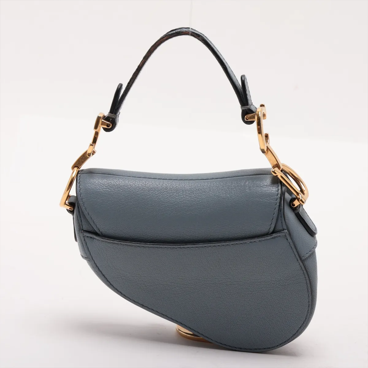 Saddle Bag Leather Handbag Blue — view 2