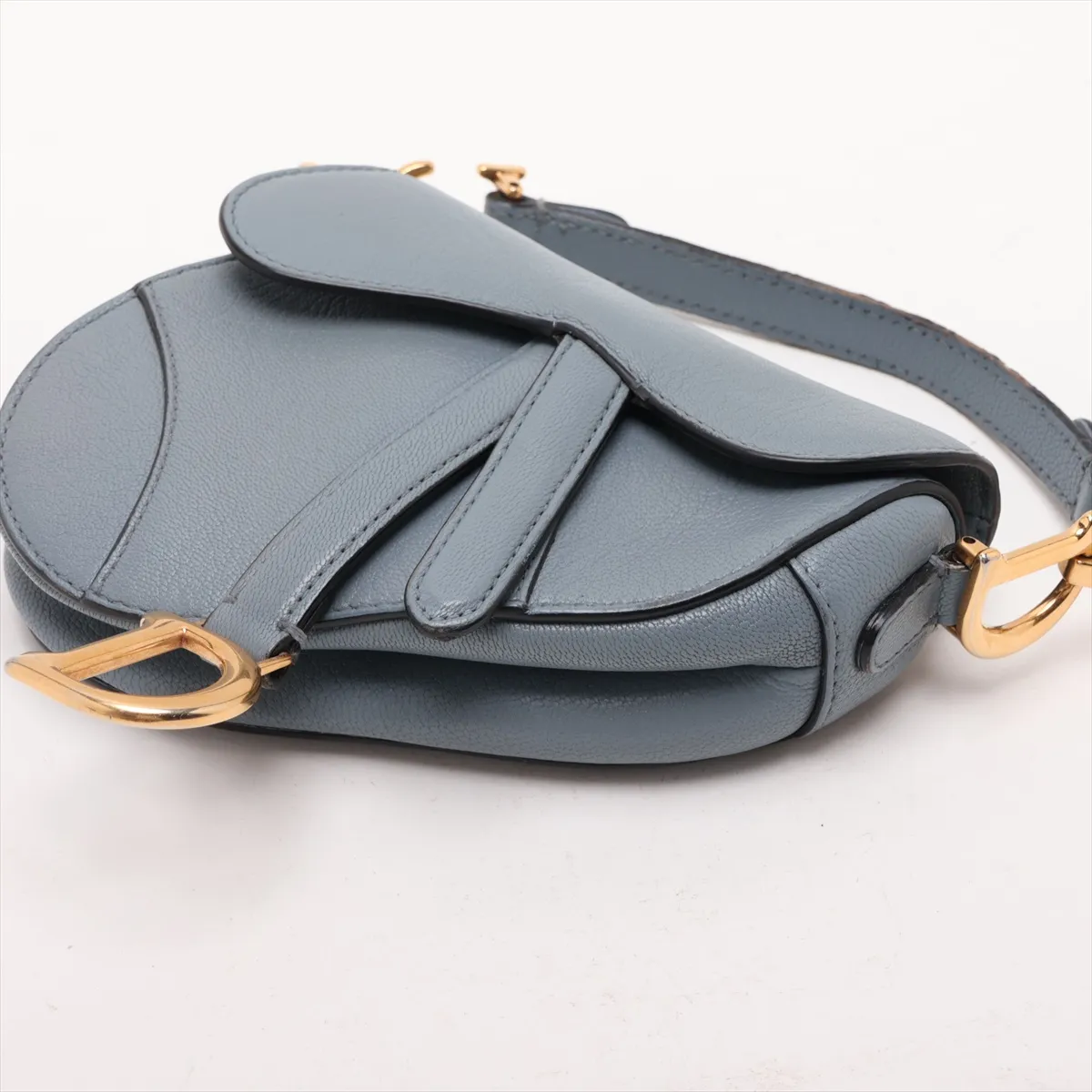 Saddle Bag Leather Handbag Blue — view 3