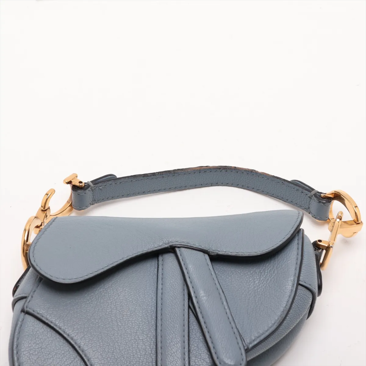 Saddle Bag Leather Handbag Blue — view 6