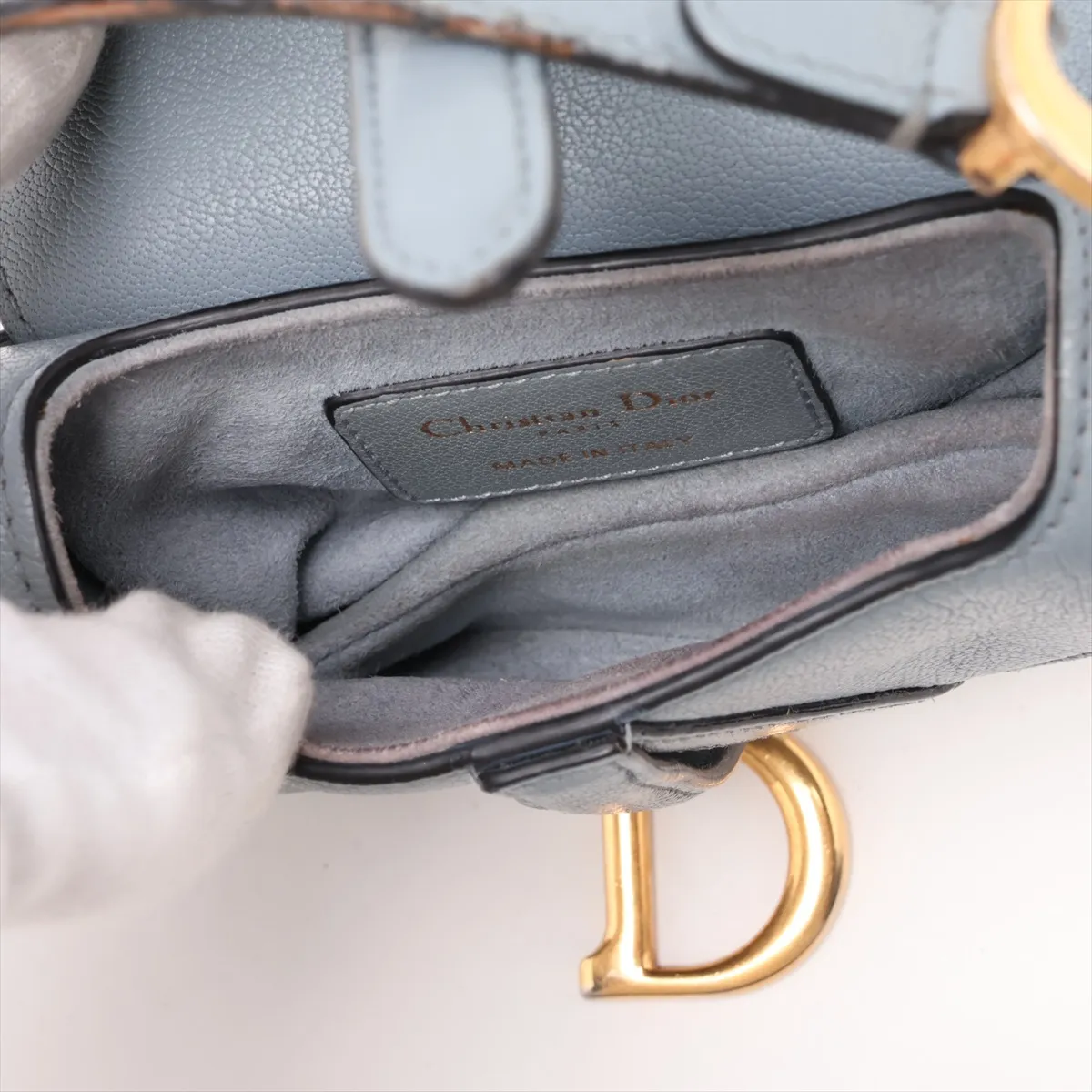 Saddle Bag Leather Handbag Blue — view 7
