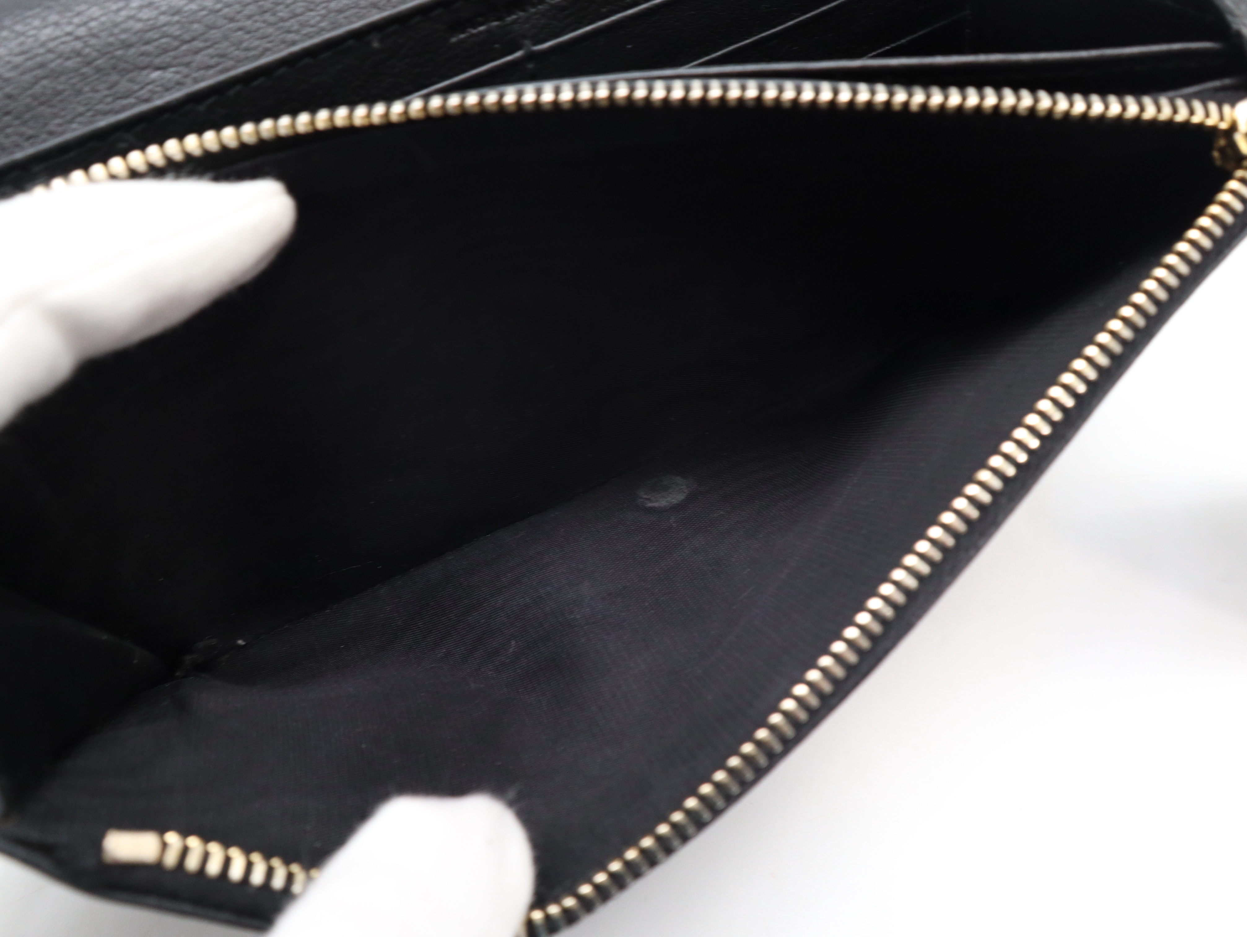 Leather Logo Long Wallet, Black — view 8