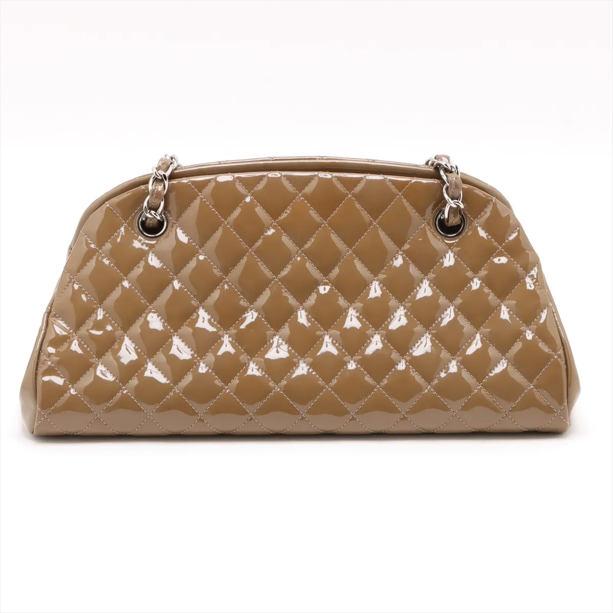 Matelasse Patent Leather Chain Handbag Coco Charm Khaki Silver Hardware 15235172 15th Series — view 2