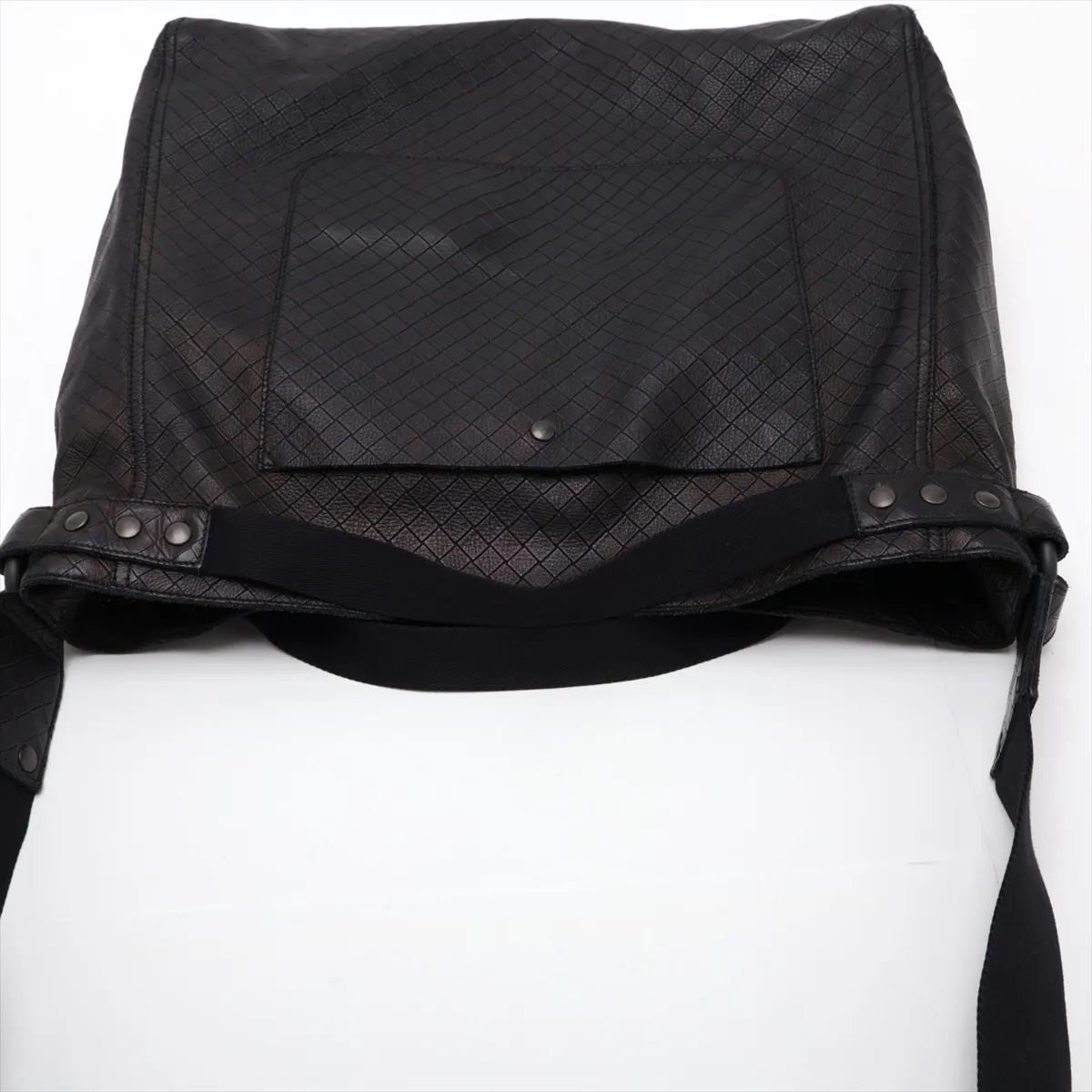Intreccio Leather Shoulder Bag, Black — view 5