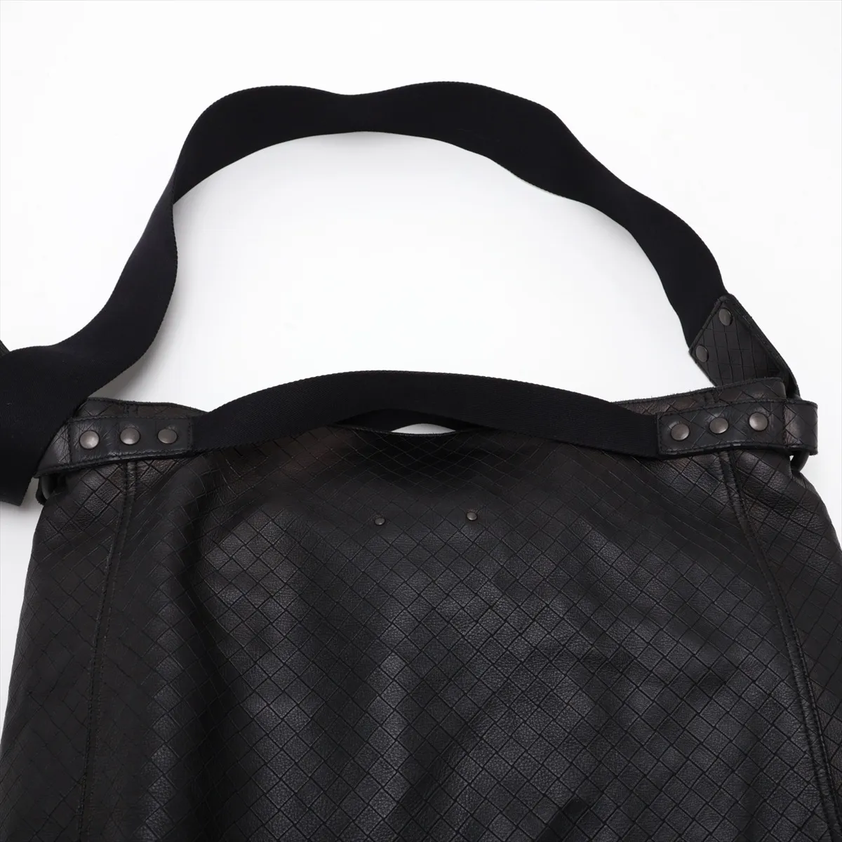 Intreccio Leather Shoulder Bag, Black — view 6