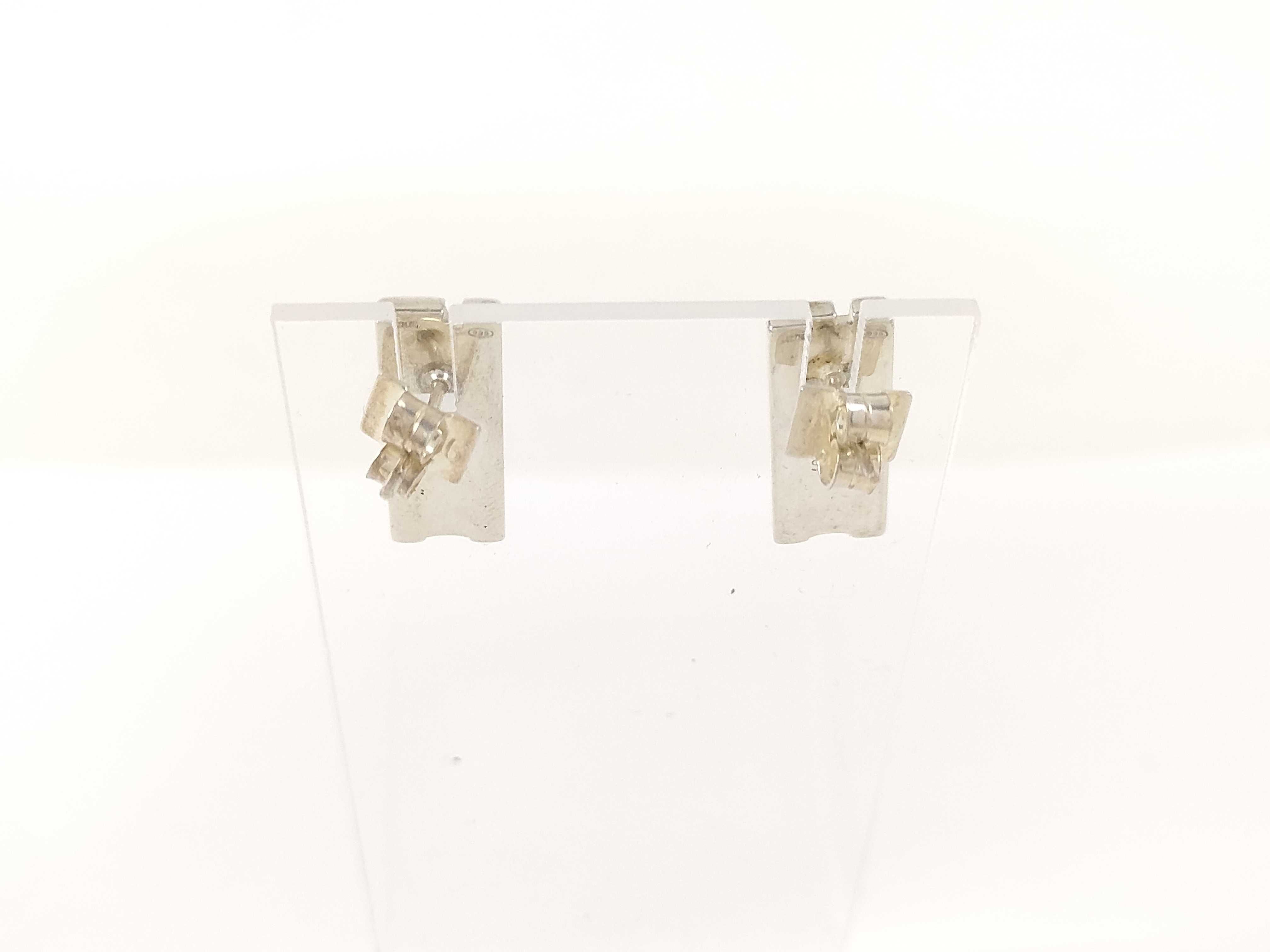 G-logo Square Sterling Silver 925 Earrings — view 2