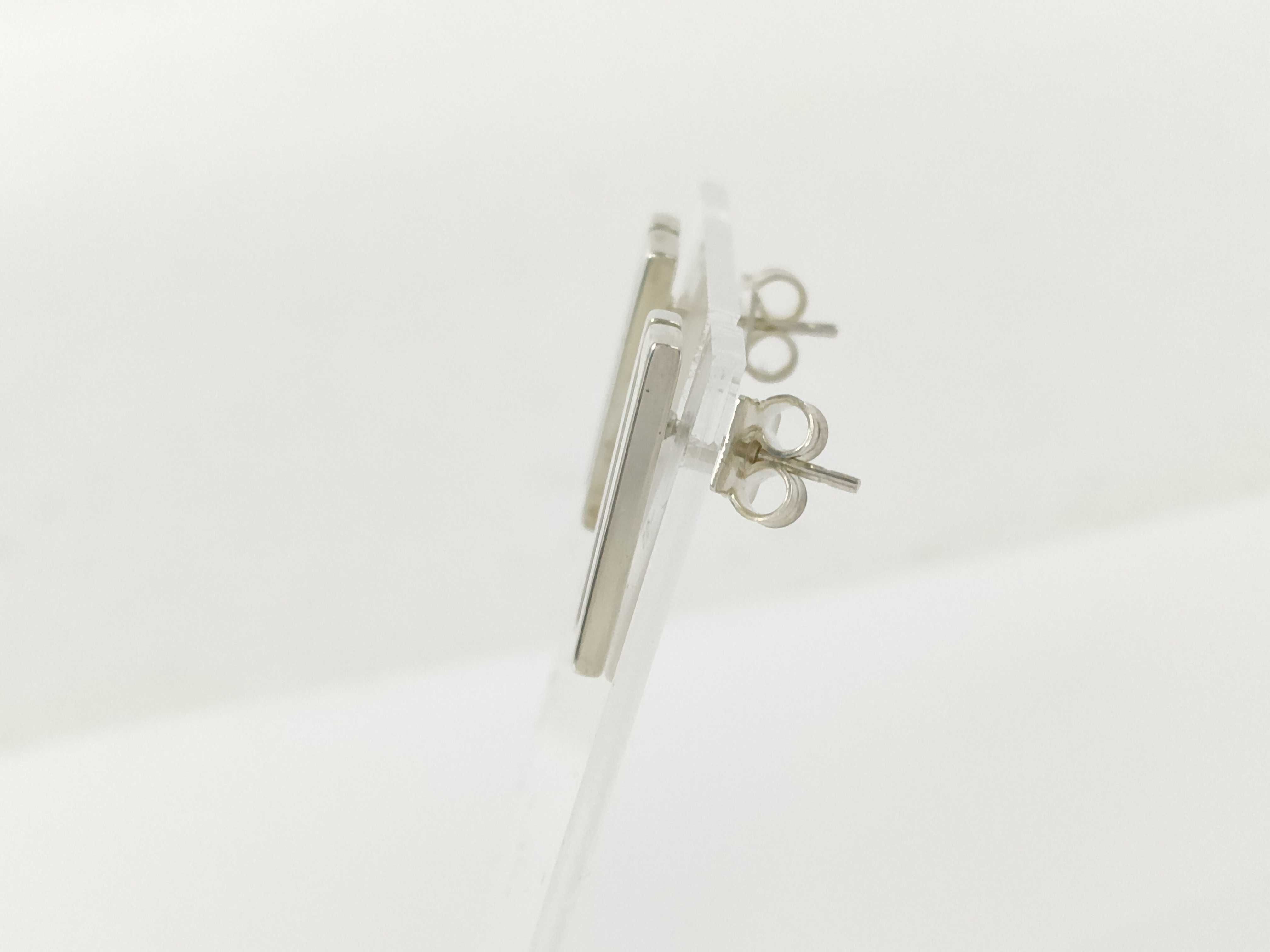 G-logo Square Sterling Silver 925 Earrings — view 3