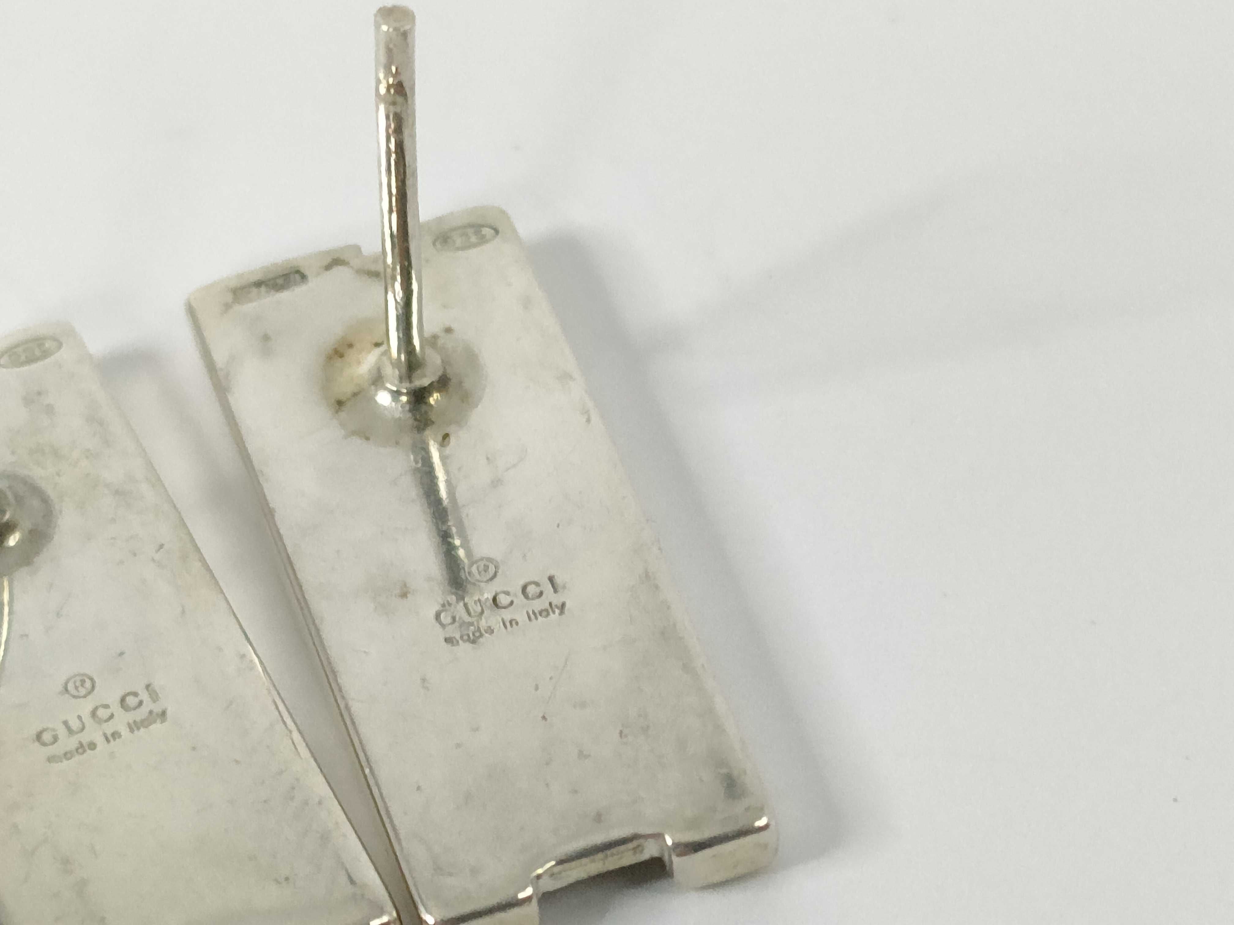 G-logo Square Sterling Silver 925 Earrings — view 5