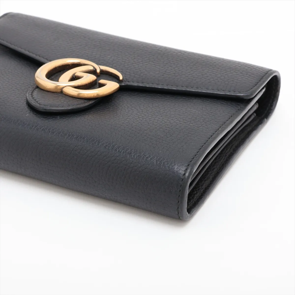 GG Marmont Leather Chain Wallet, Black, 401232 — view 3