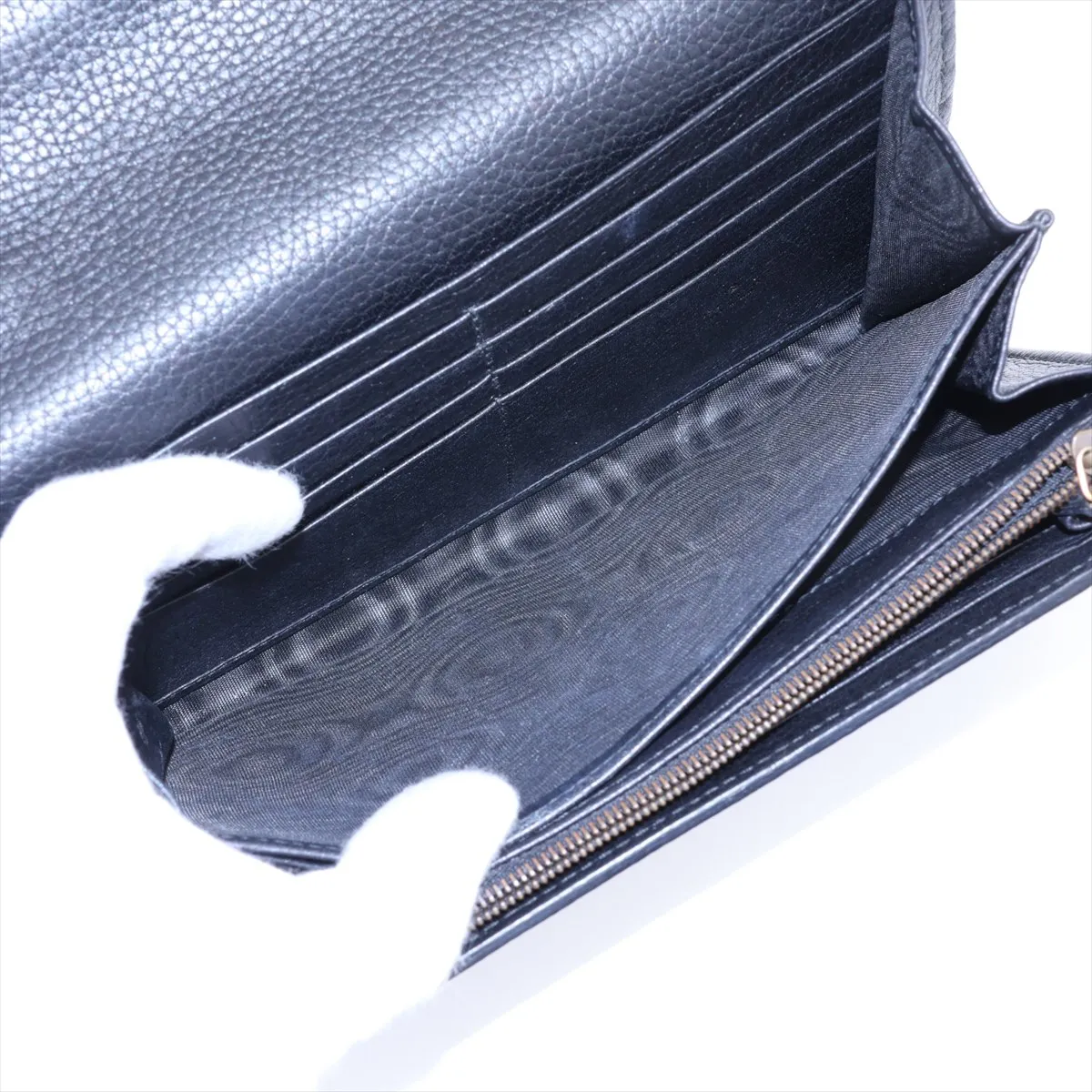 GG Marmont Leather Chain Wallet, Black, 401232 — view 6