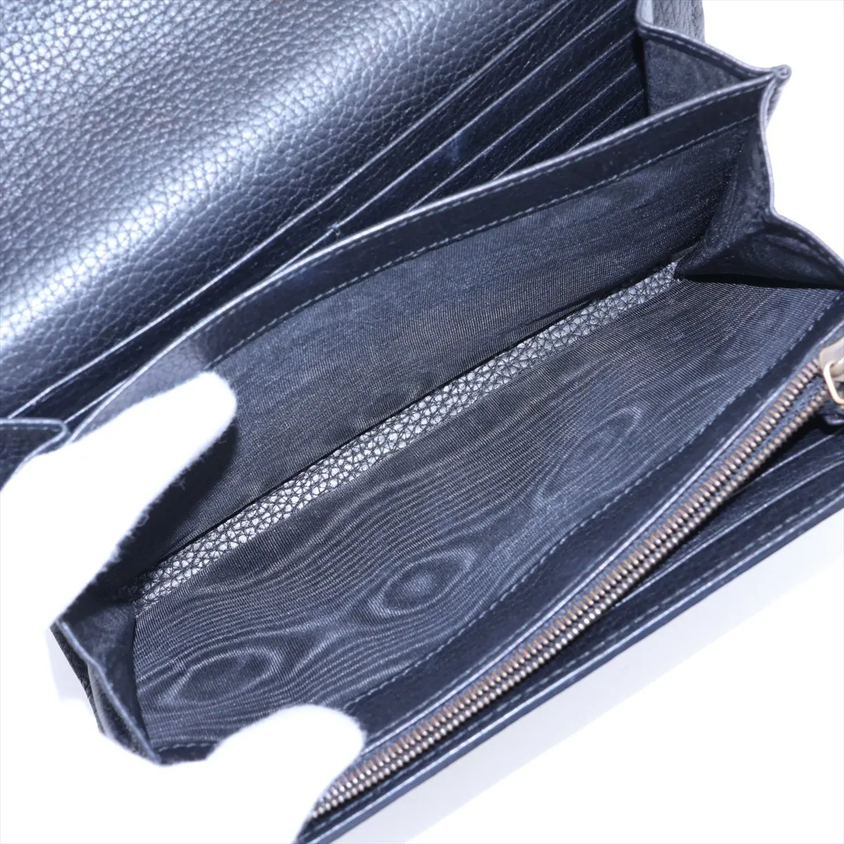 GG Marmont Leather Chain Wallet, Black, 401232 — view 7