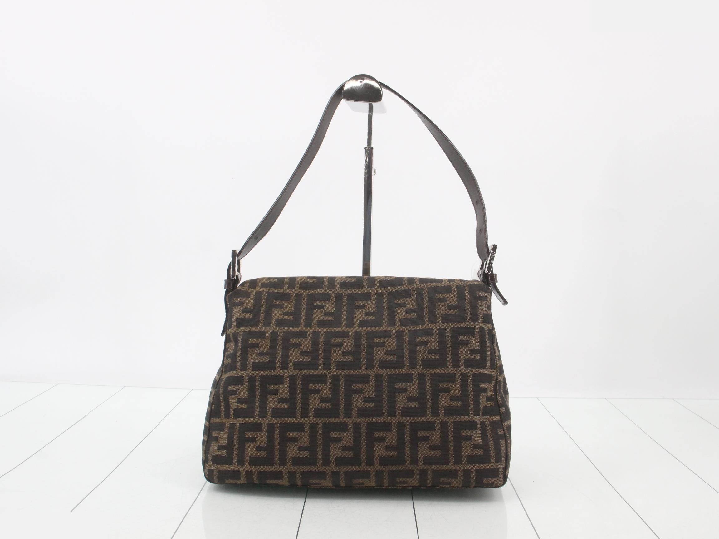 ZUCCA Mamma Bucket Shoulder Bag, Canvas/Leather, Brown — view 2
