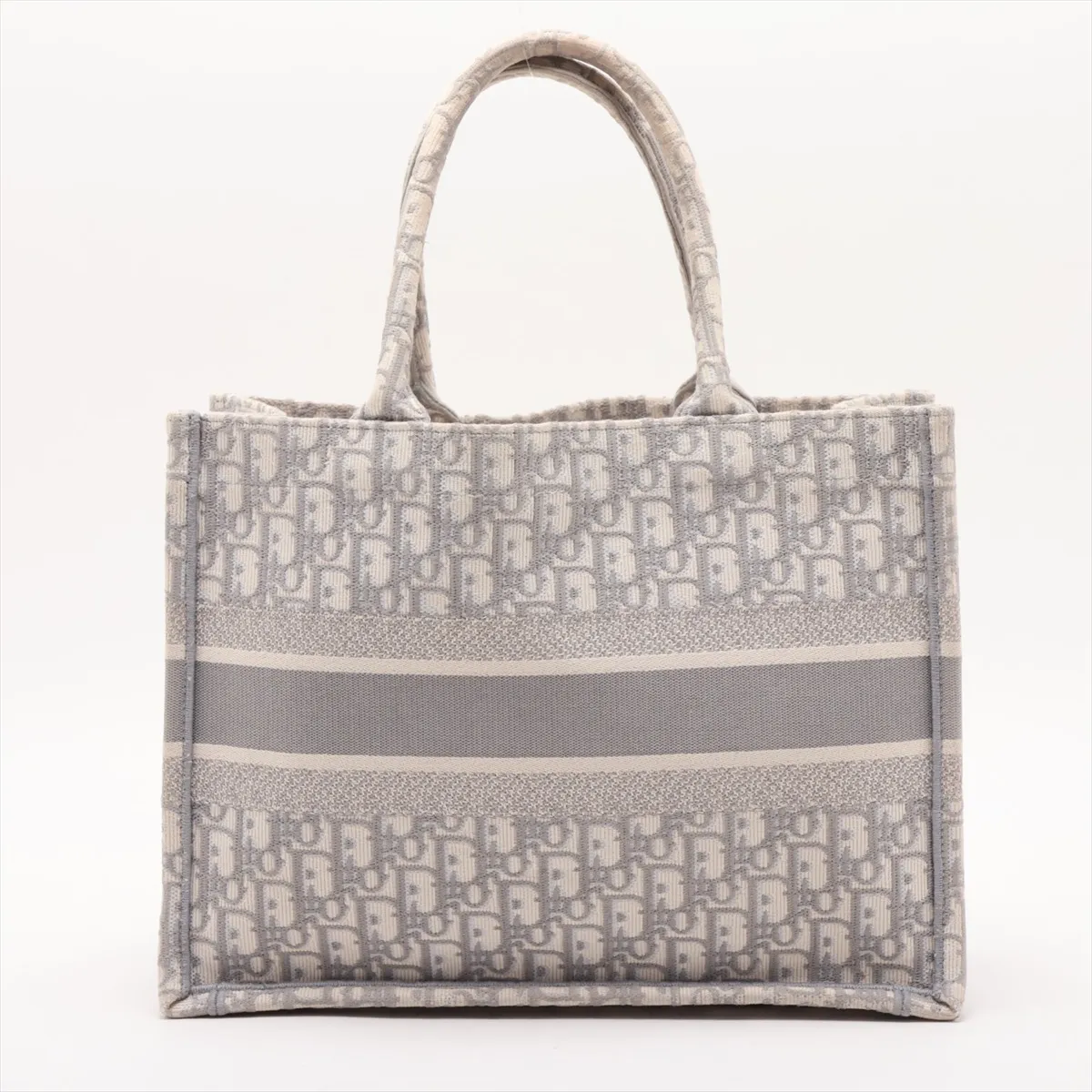 Oblique Book Tote Medium Canvas Tote Bag, Gray — view 2