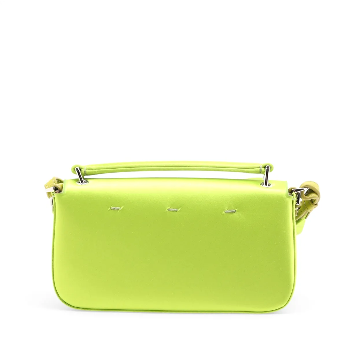 Bucket Satin x Leather 2-Way Shoulder Bag, Green 7AS142 — view 2