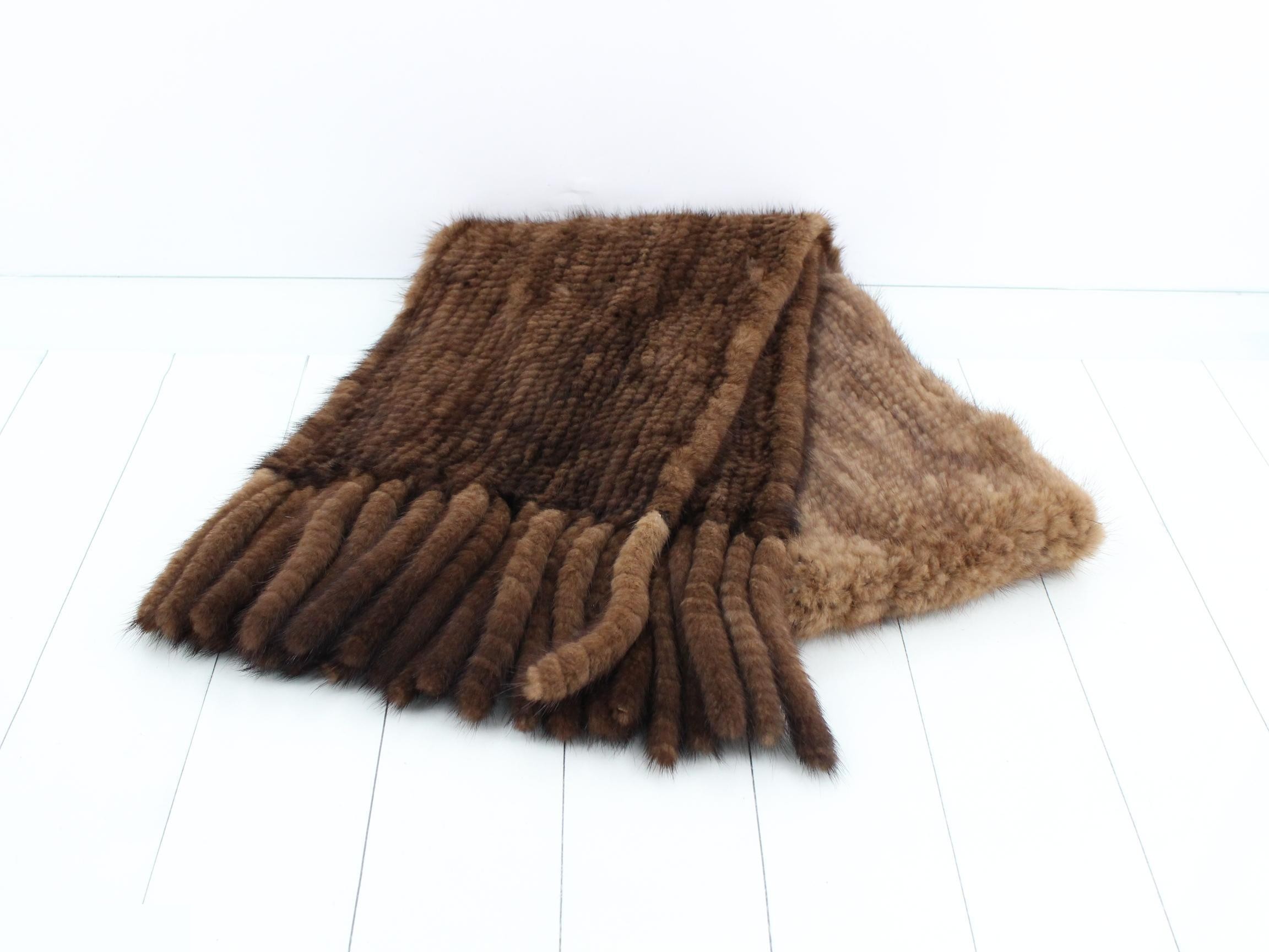 Mink Fur Scarf, Large Size, 200cm — view 2