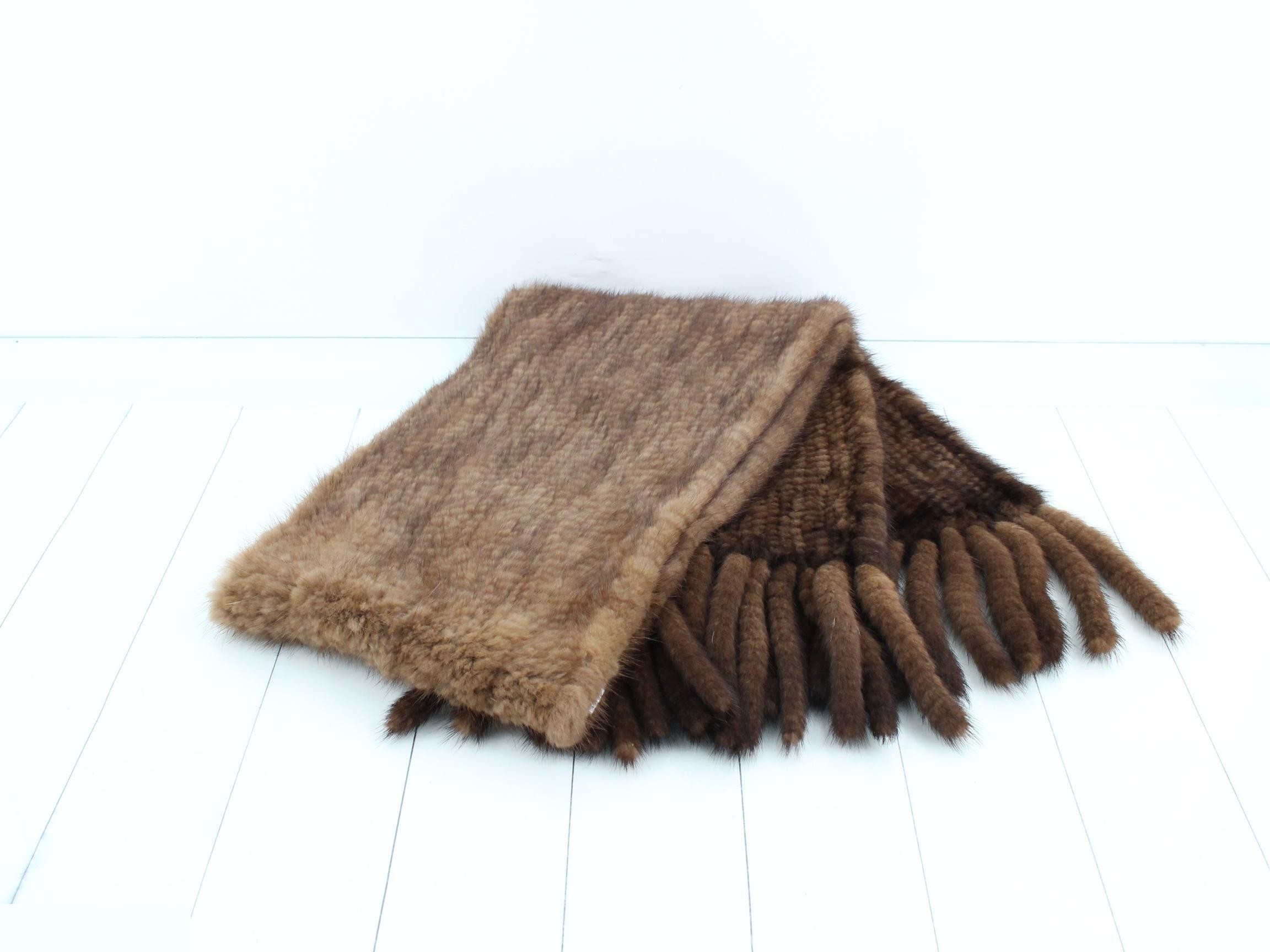 Mink Fur Scarf, Large Size, 200cm — view 3