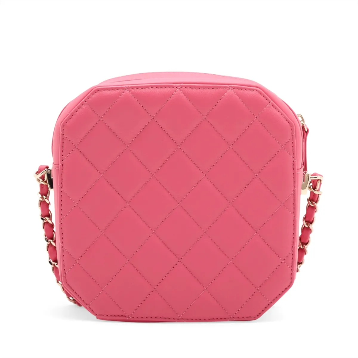 Coco Mark Lambskin Chain Shoulder Bag, Pink with Gold Hardware, AS1235 — view 2