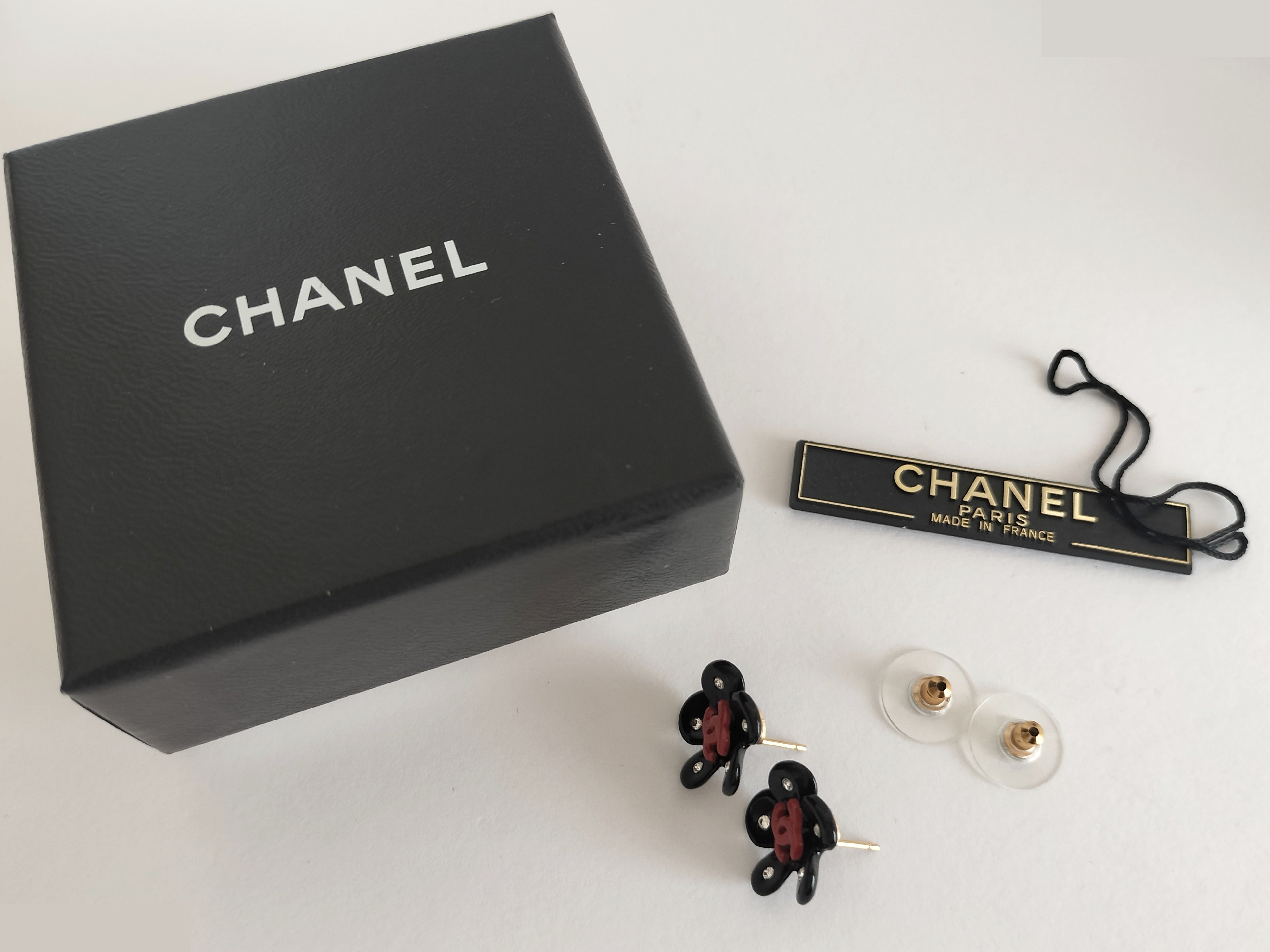 Coco Camellia Black Earrings — view 2